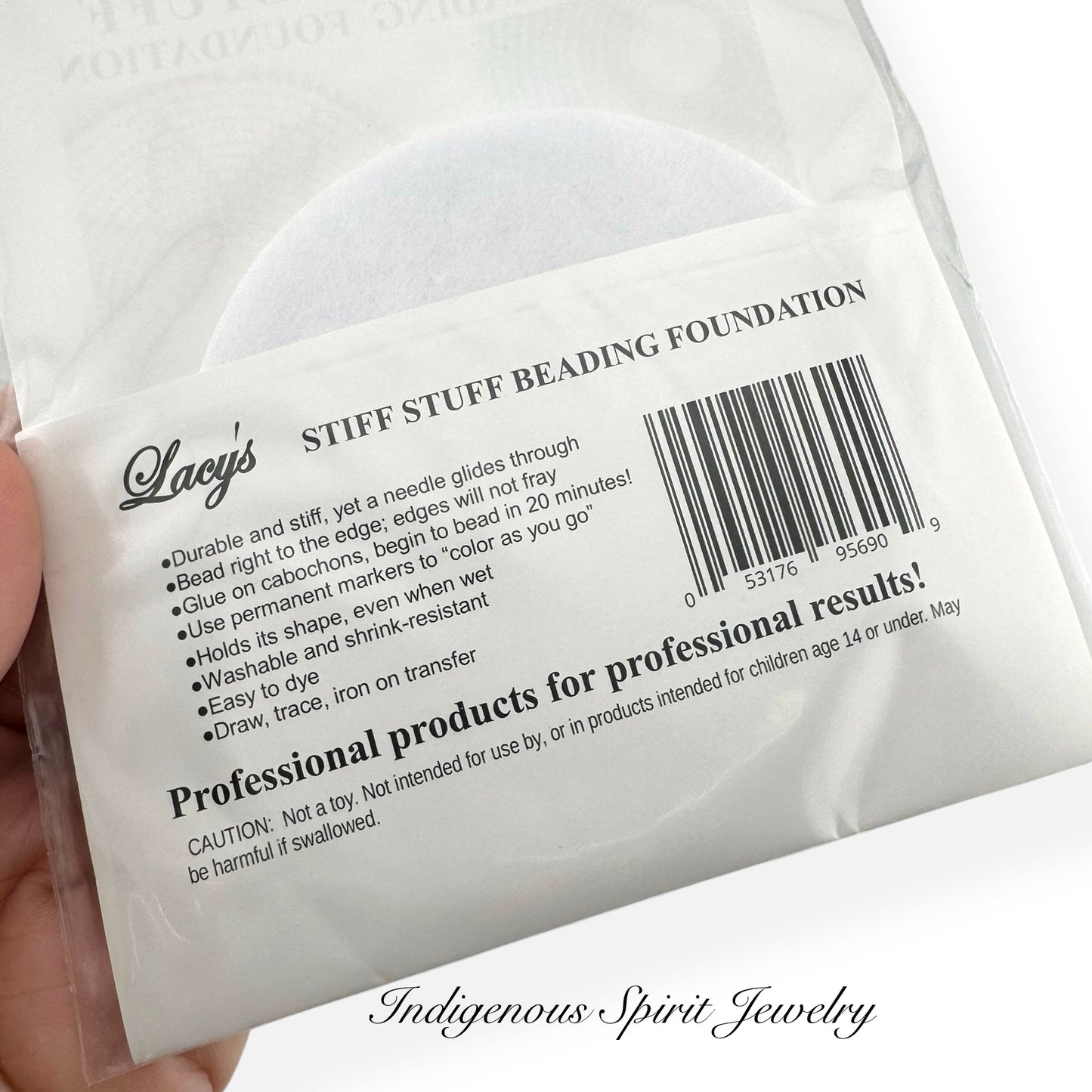 Lacy's Stiff Felt Round Beading Felt - White 3.5"