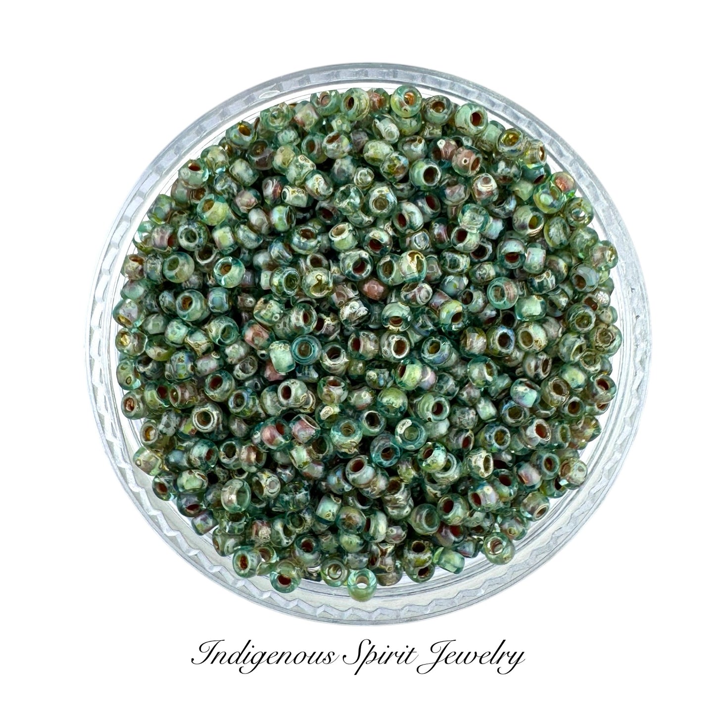 Olivine Transparent Picasso 11/0 - Miyuki Round