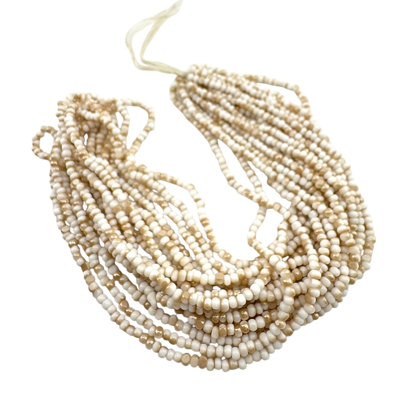 Patina Chalk White Golden Honey 2-Cut, Charlotte Cut Beads (11/0)