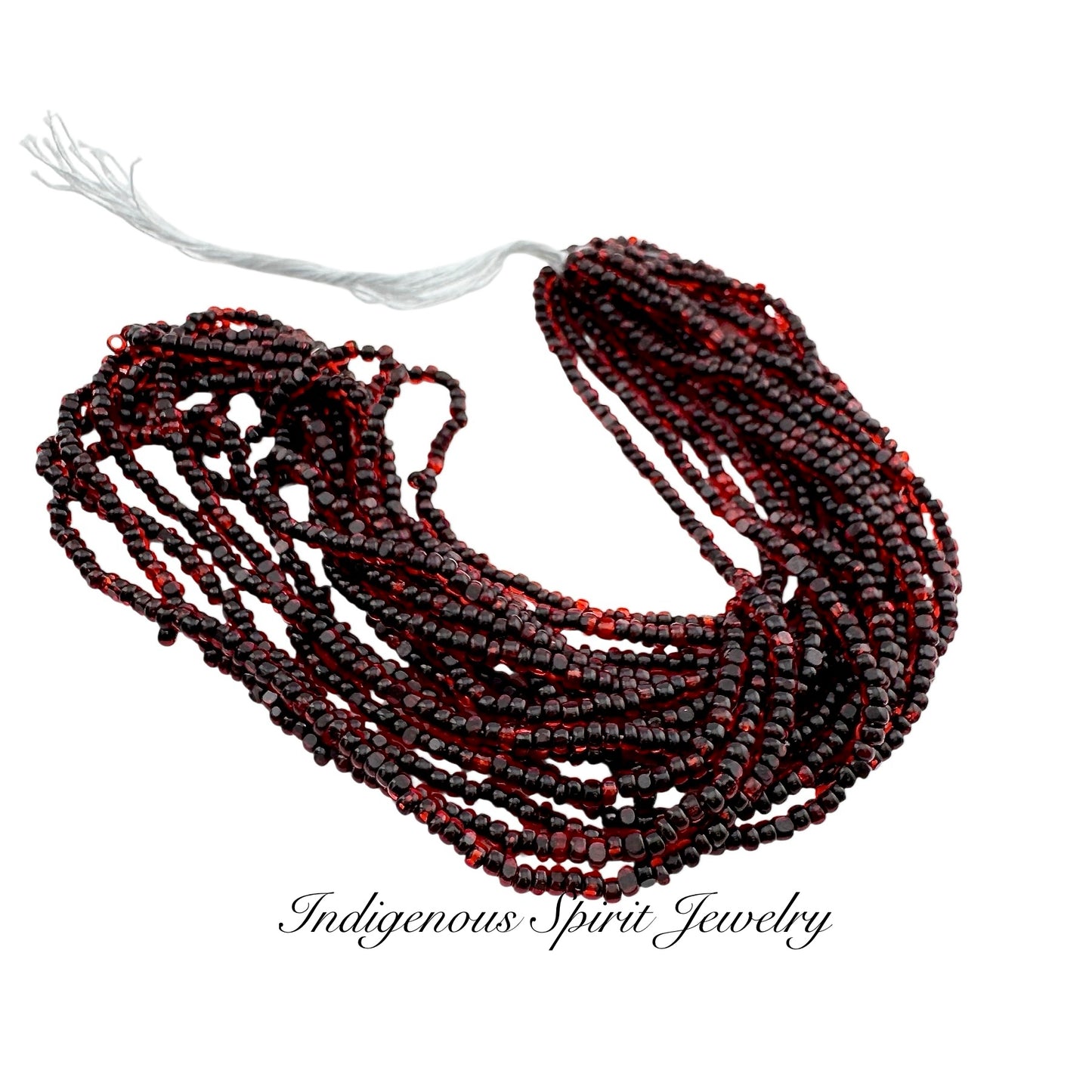 Red Jet Lined 2-Cut Charlotte Cut Beads