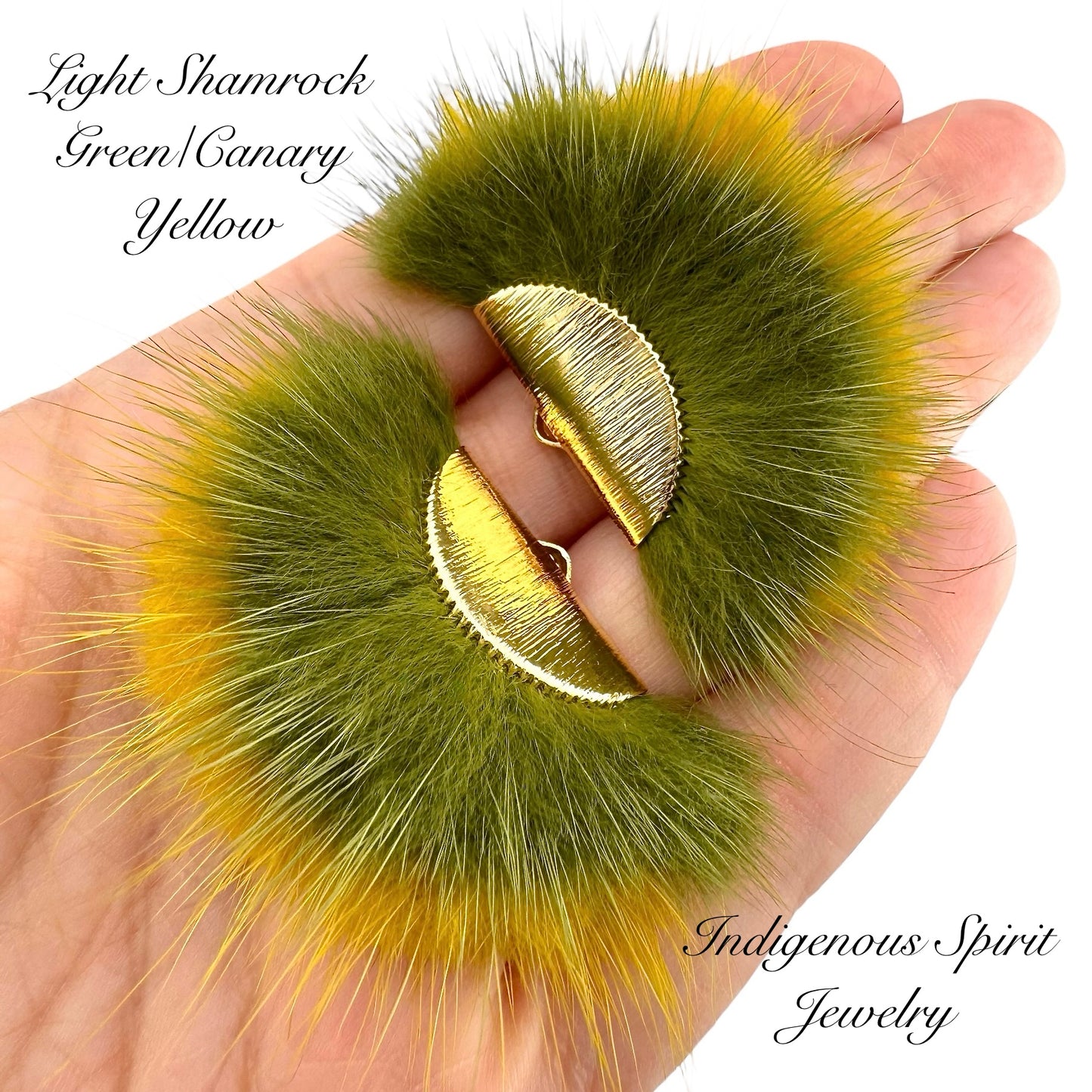 Gold Plated Mink Fur Connector Pieces - 17 Colours!