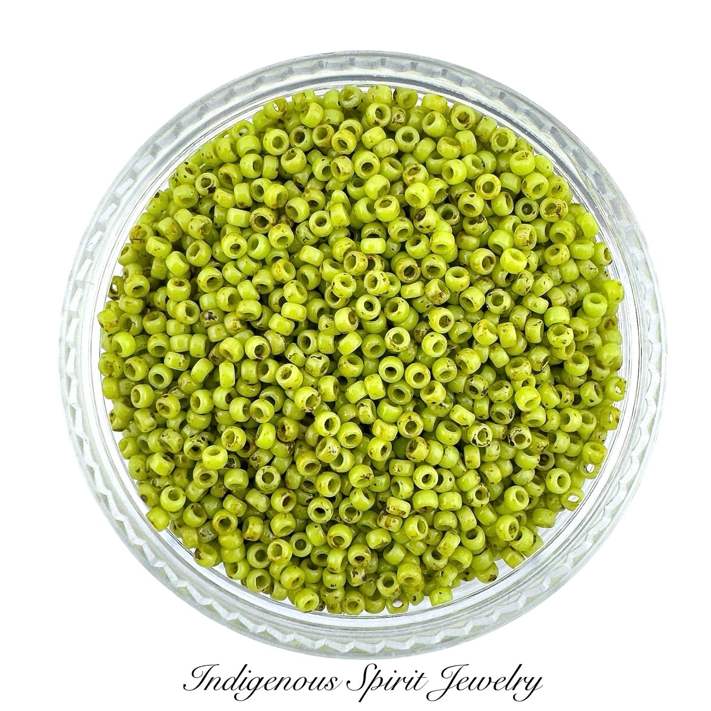 15/0 Opaque Chartreuse Picasso - Miyuki Delica 8.2G!!!!!!!!