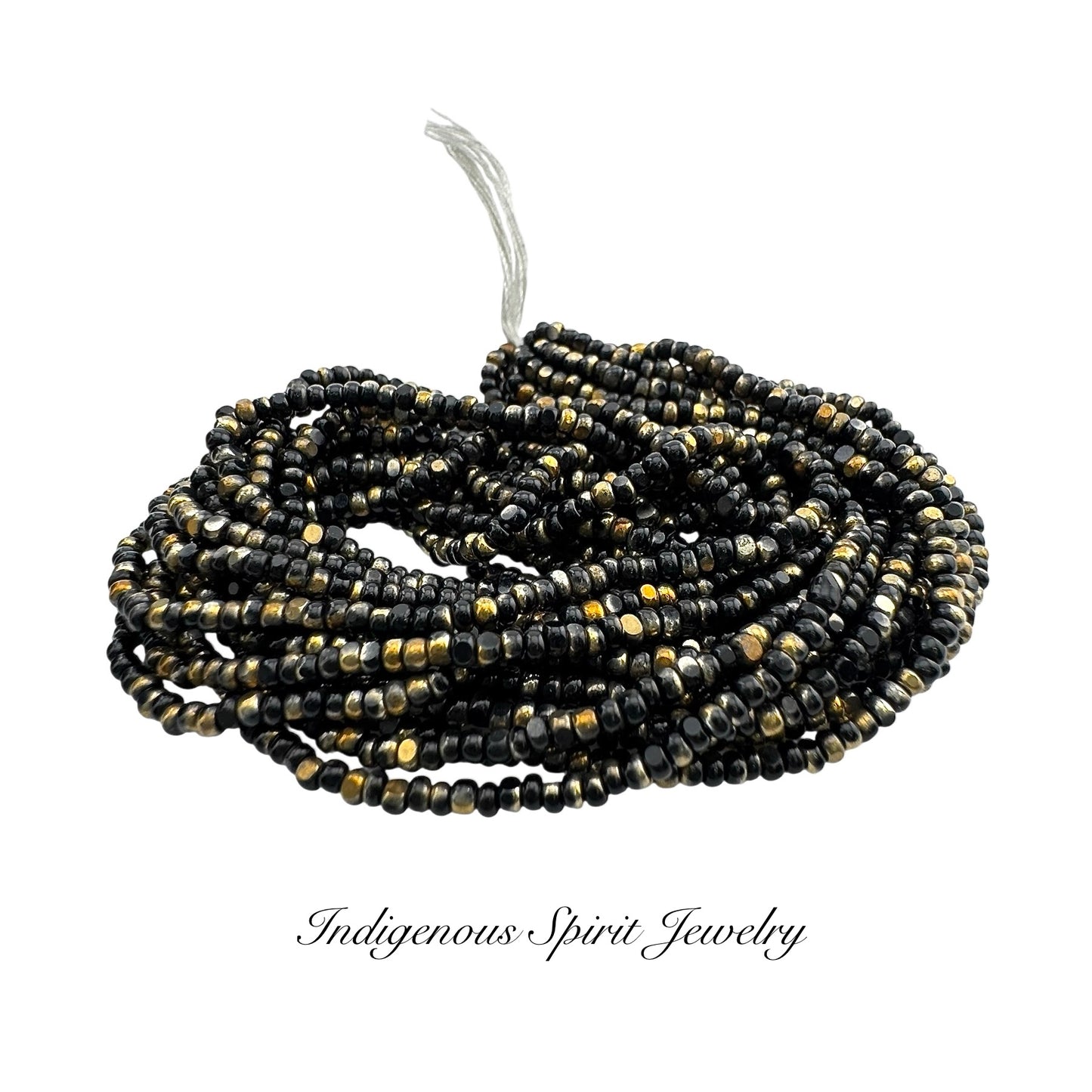 Patina Jet Black Bronze Gold - Sheen 2 Cut Charlotte Cut Beads (11/0)
