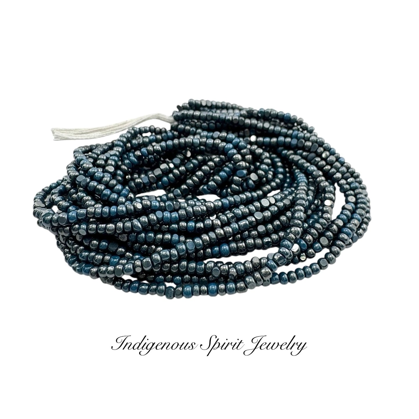 Ionized Opaque Slate Blue - Sheen 2 Cut Charlotte Cut Beads