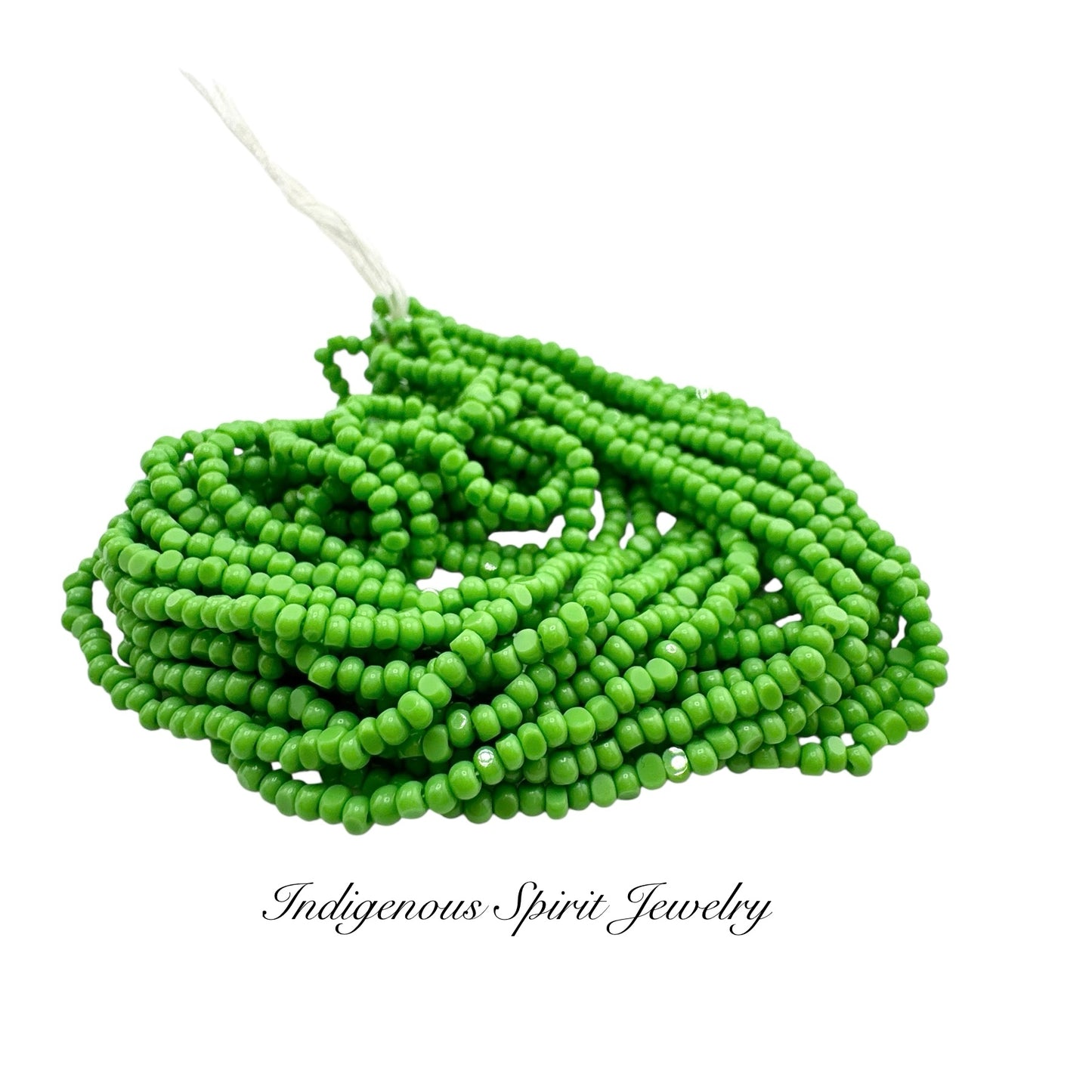 Medium Opaque Green - Sheen 2 Cut Charlotte Cut Beads