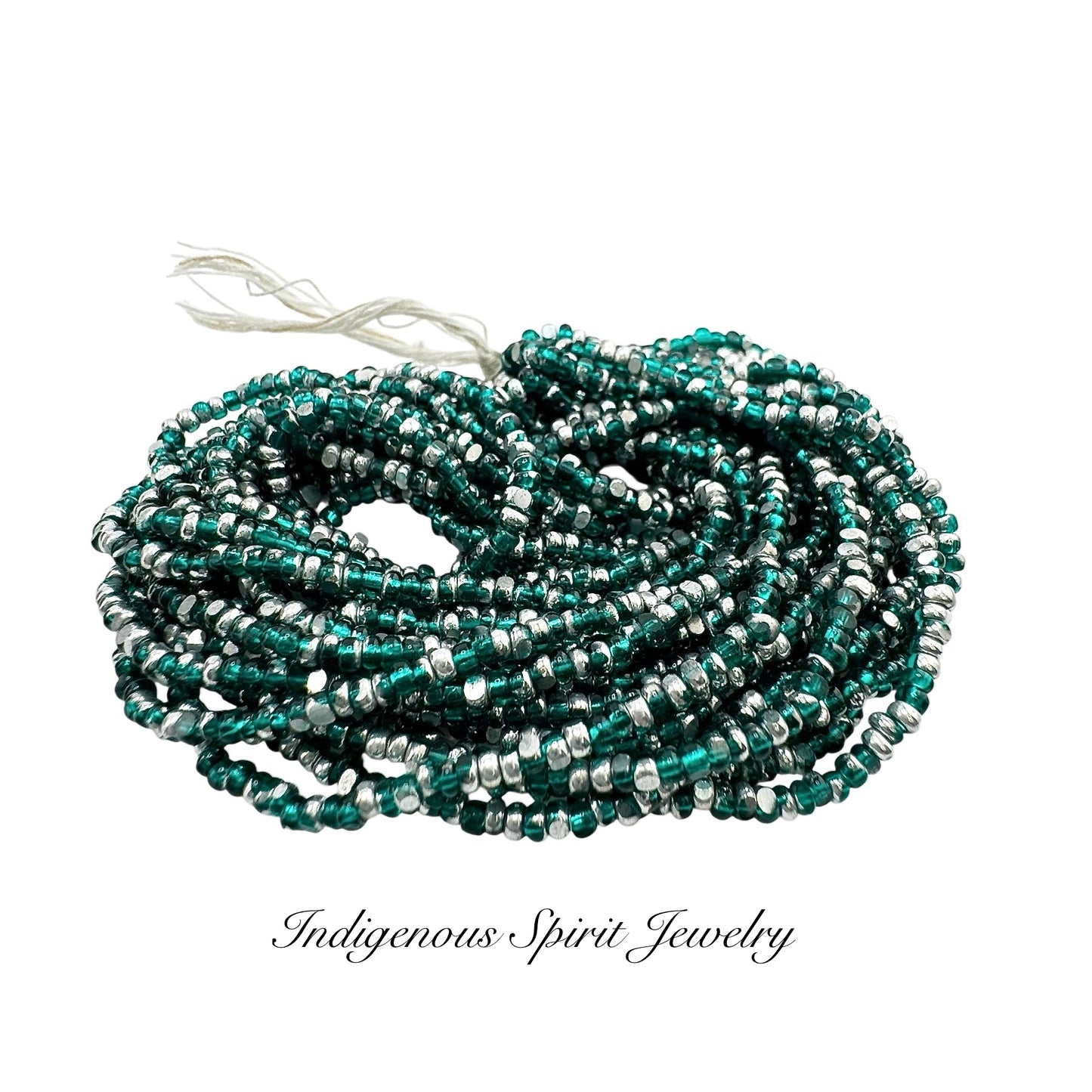 Patina Transparent Teal Green Silver - Sheen 2 Cut Charlotte Cut Beads (11/0)