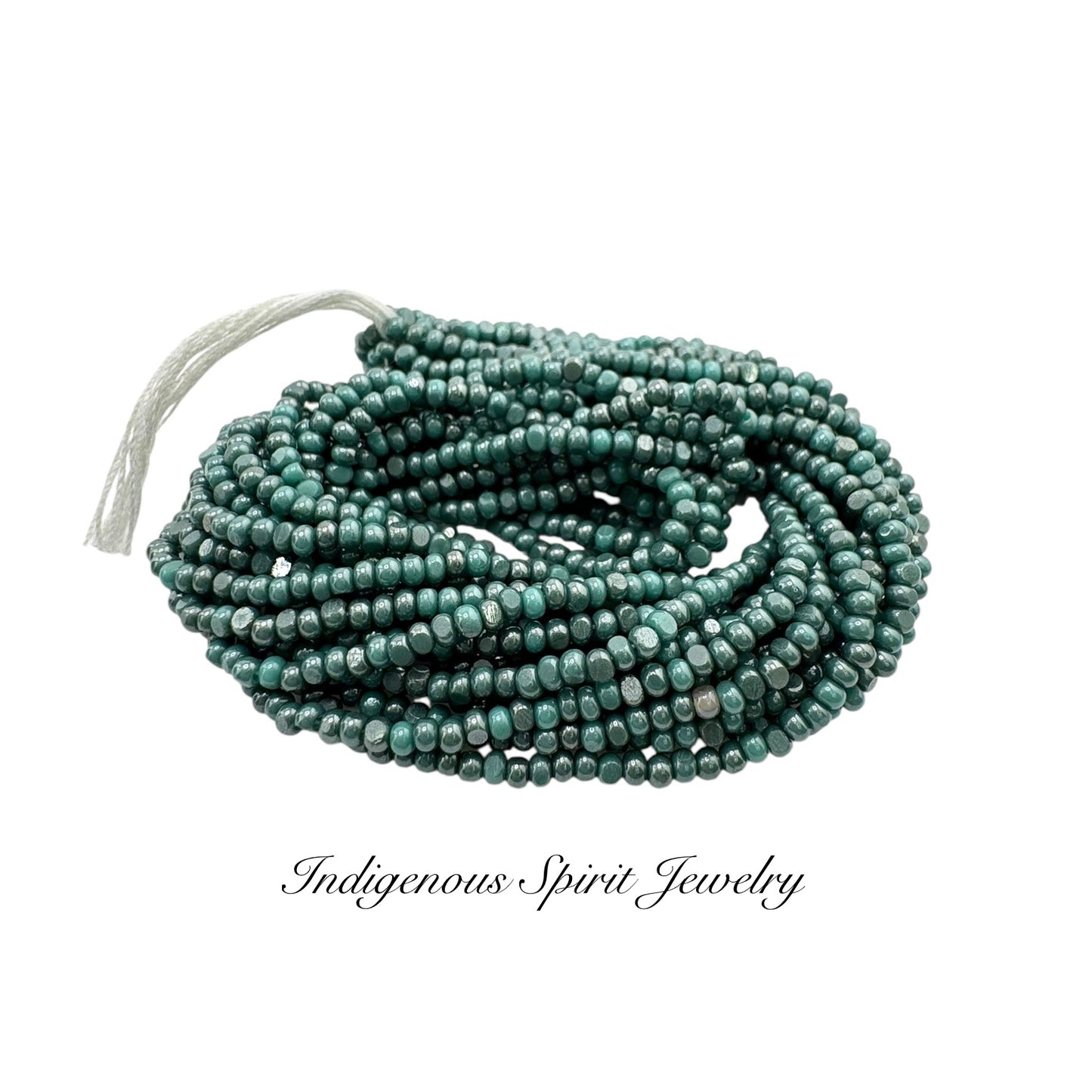 Ionized Opaque Aqua Green - Sheen 2 Cut Charlotte Cut Beads