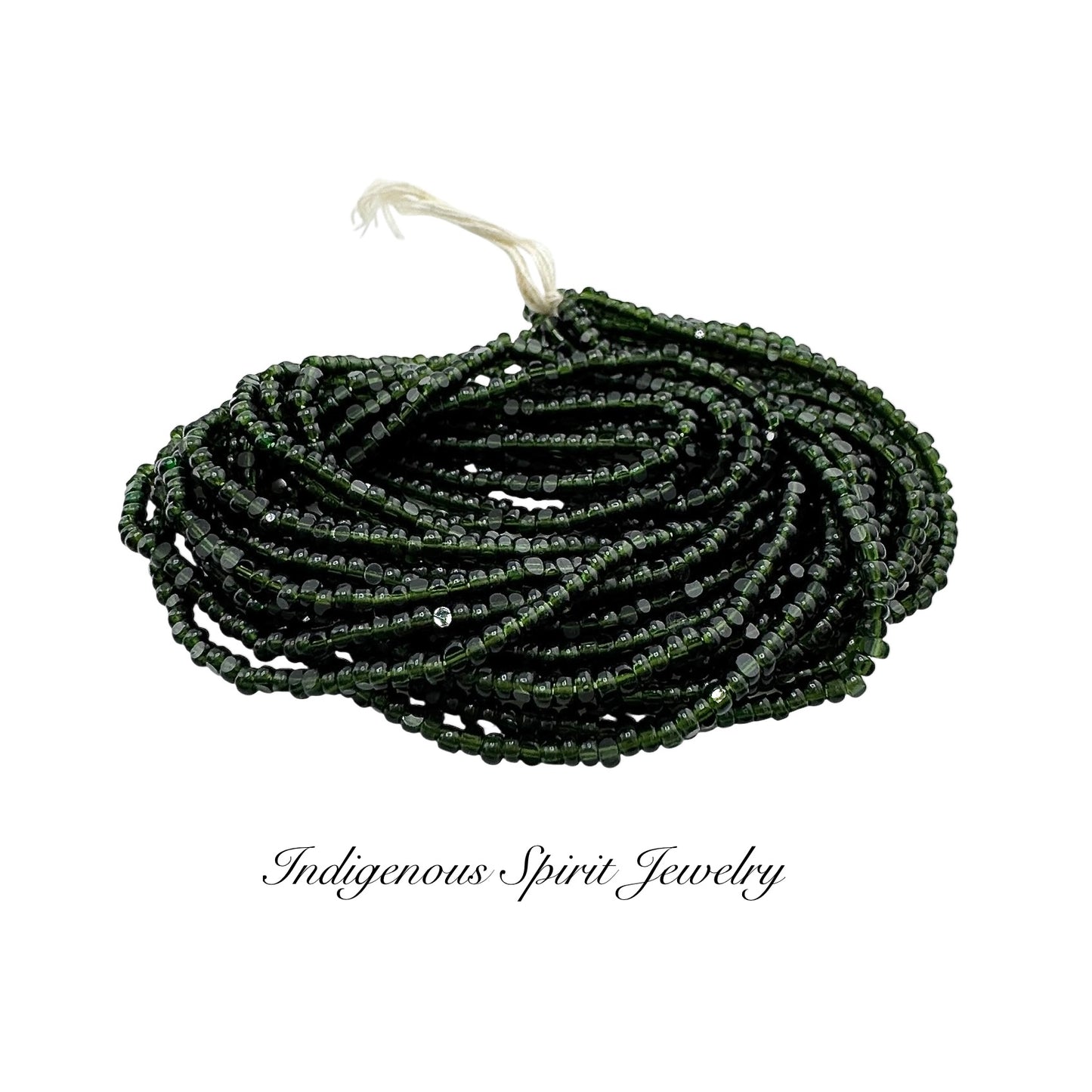Transparent Dark Olivine - Sheen 2 Cut Charlotte Cut Beads