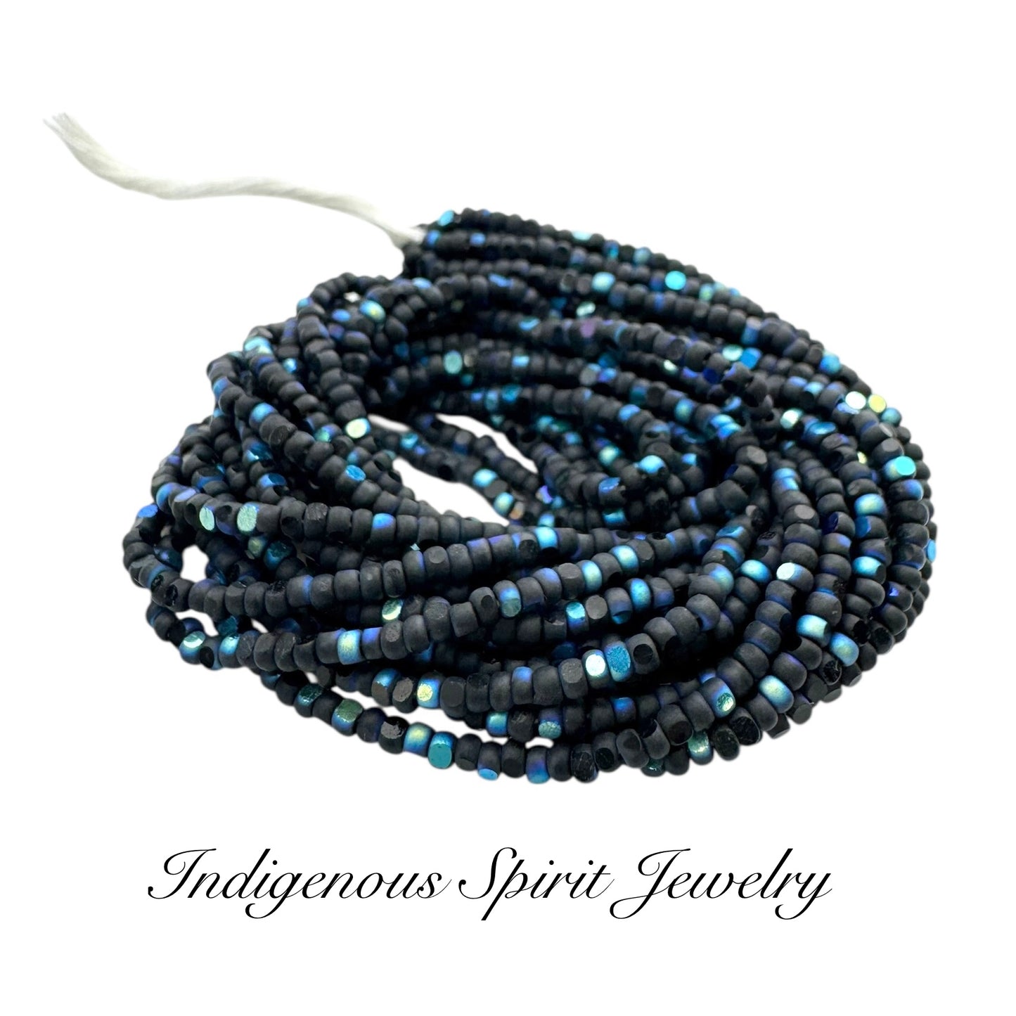 Matte Black AB - Sheen 2 Cut Charlotte Cut Beads