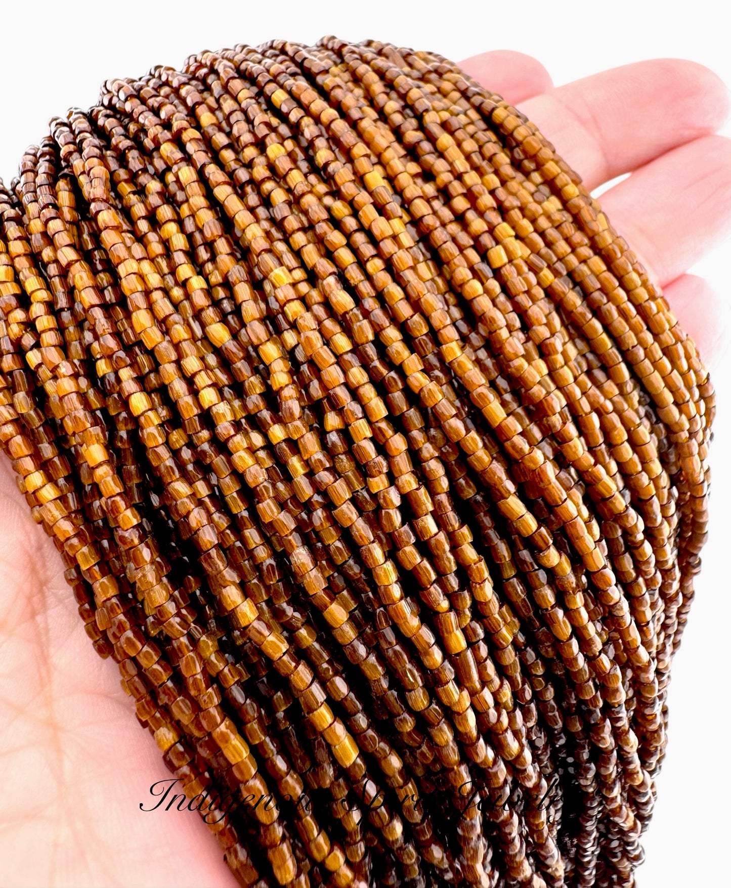 Brown Satin 3-cut Preciosa Czech Seed Beads (9/0)