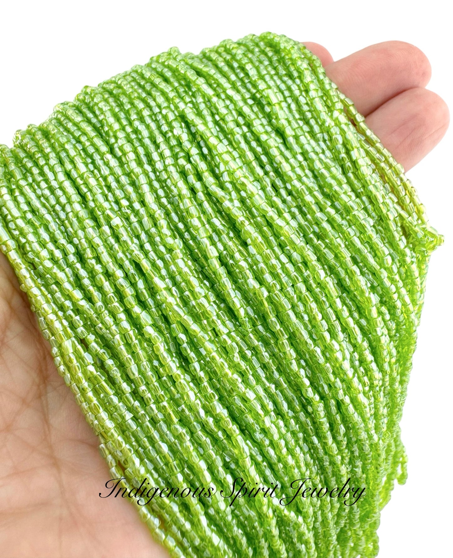 Light Olivine Luster 3-cut Preciosa Czech Seed Beads (9/0)