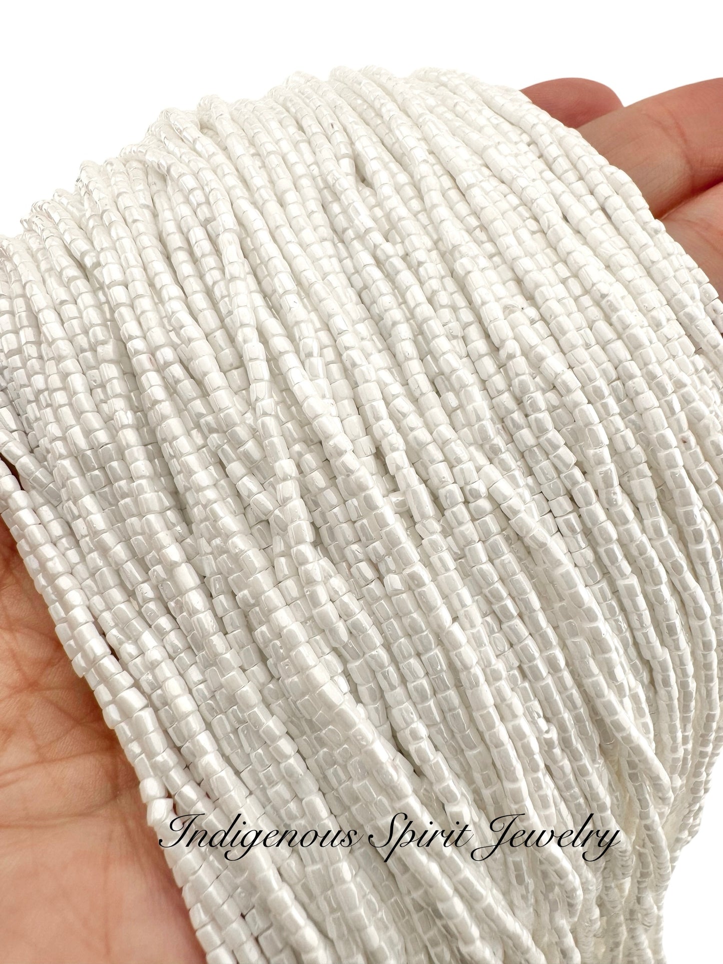 White Luster 3-cut Preciosa Czech Seed Beads (9/0)