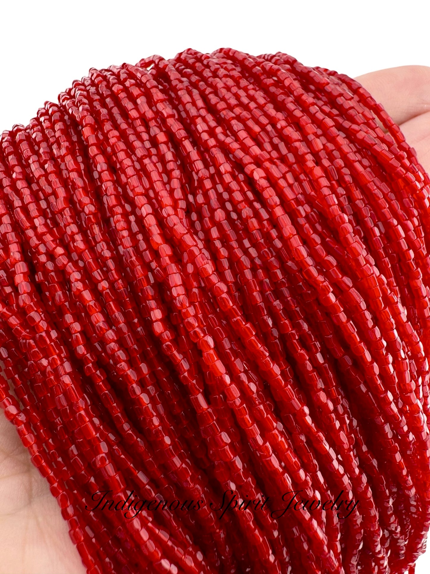 Red Satin 3-cut Preciosa Czech Seed Beads (9/0)