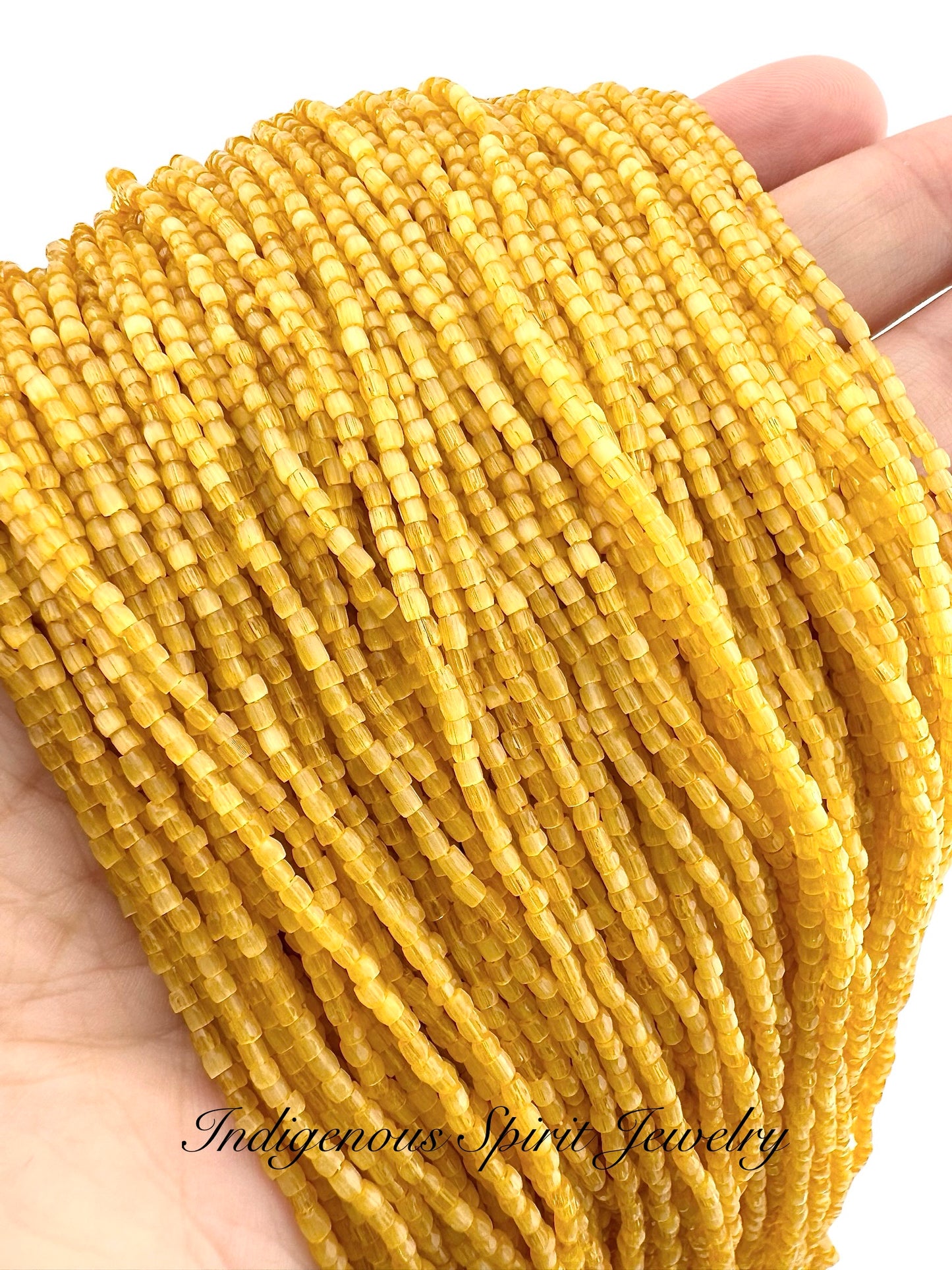 Beige Satin 3-cut Preciosa Czech Seed Beads (9/0)