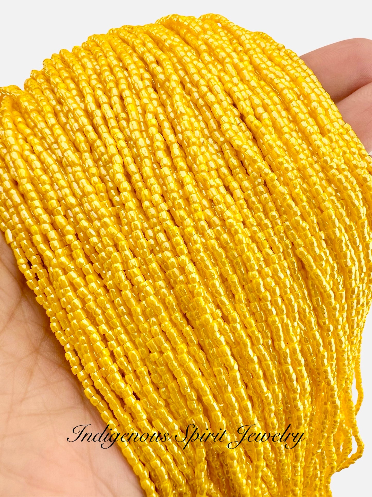 Dark Yellow Luster 3-cut Preciosa Czech Seed Beads (9/0)