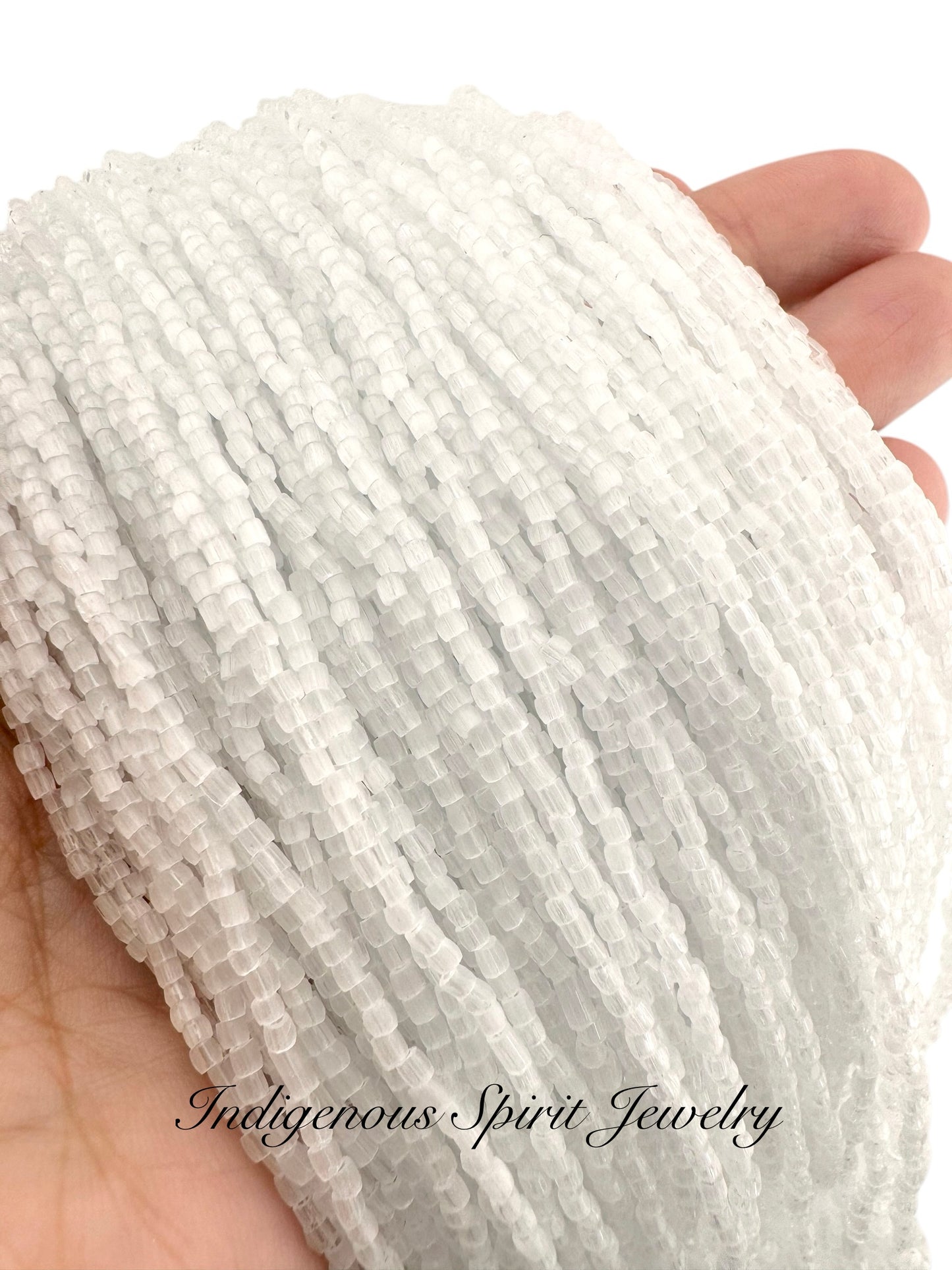 White Satin 3-cut Preciosa Czech Seed Beads (9/0)