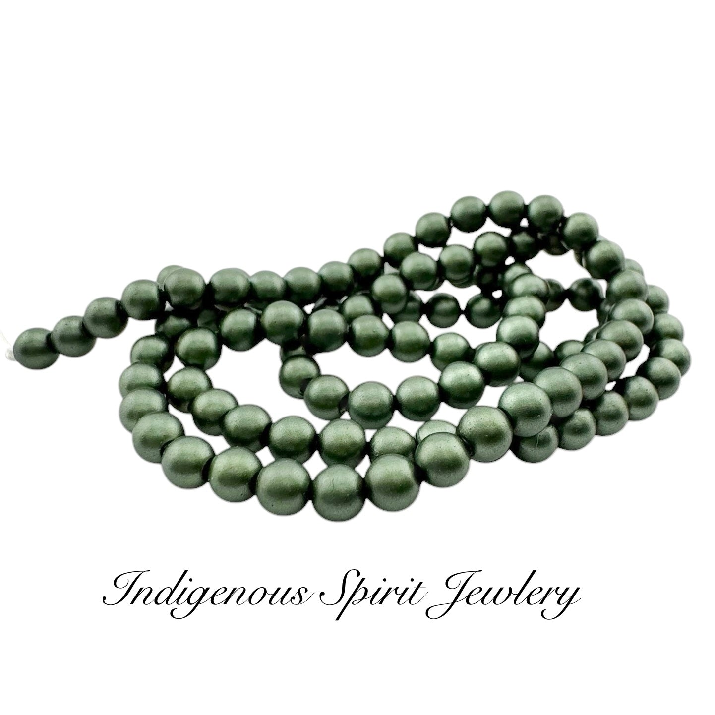 4mm Moss Green - Matte Pearl Bead