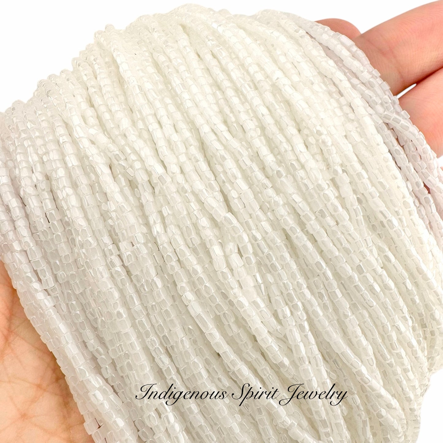 White Pearl 3-cut Preciosa Czech Seed Beads (9/0)