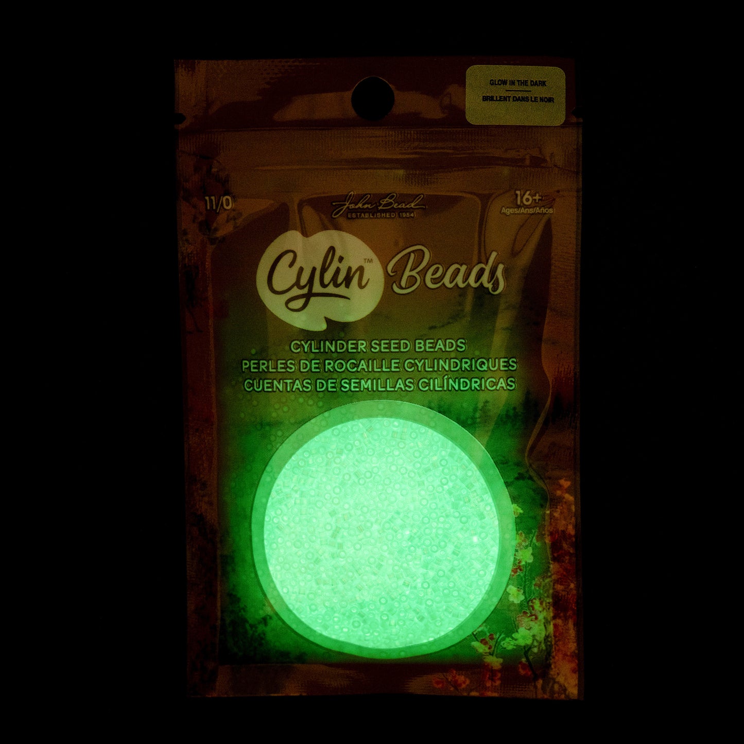 Turquoise AB Glow in the Dark Cylin Beads - 25g Bag