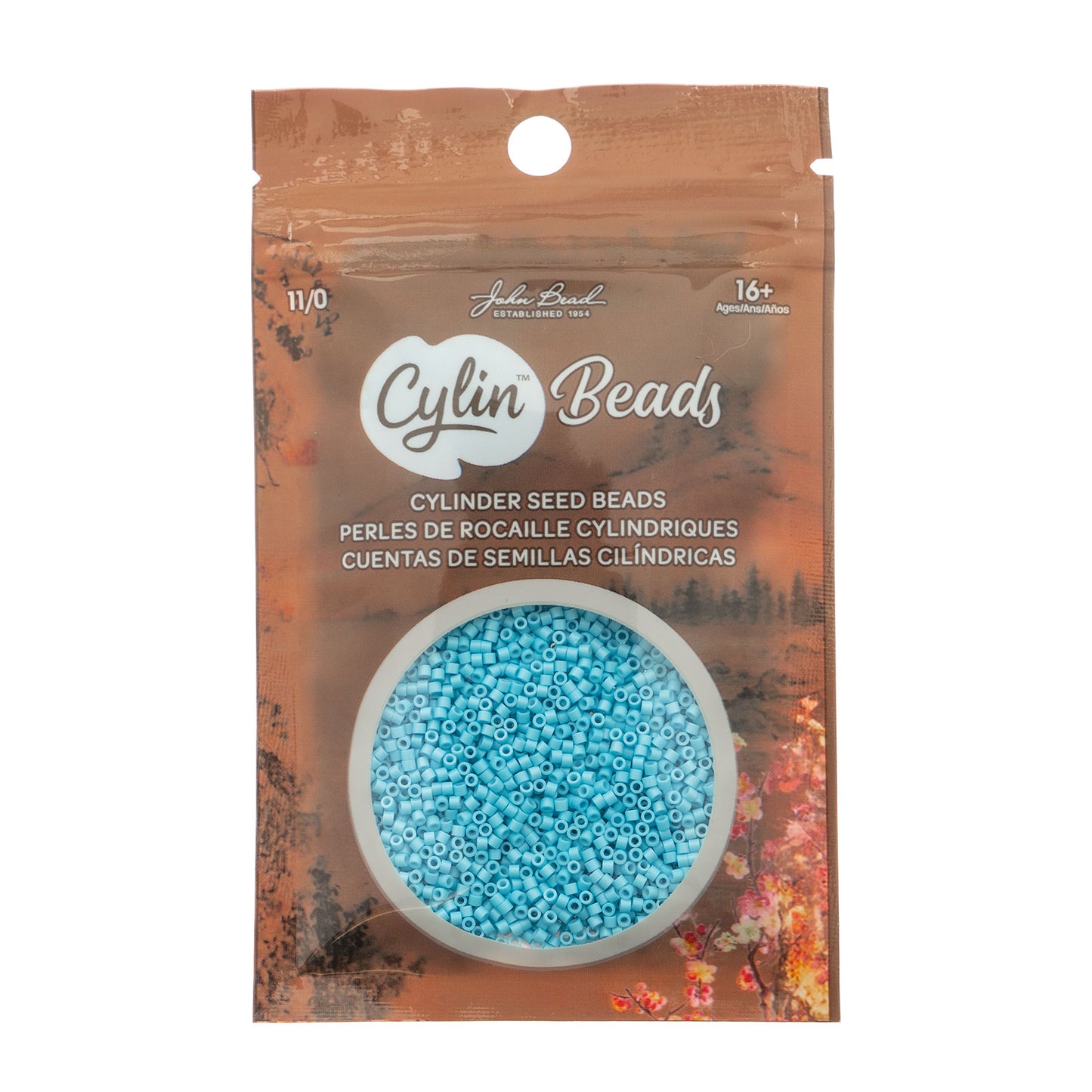 Opaque Light Blue Cylin Beads - 25g Bag