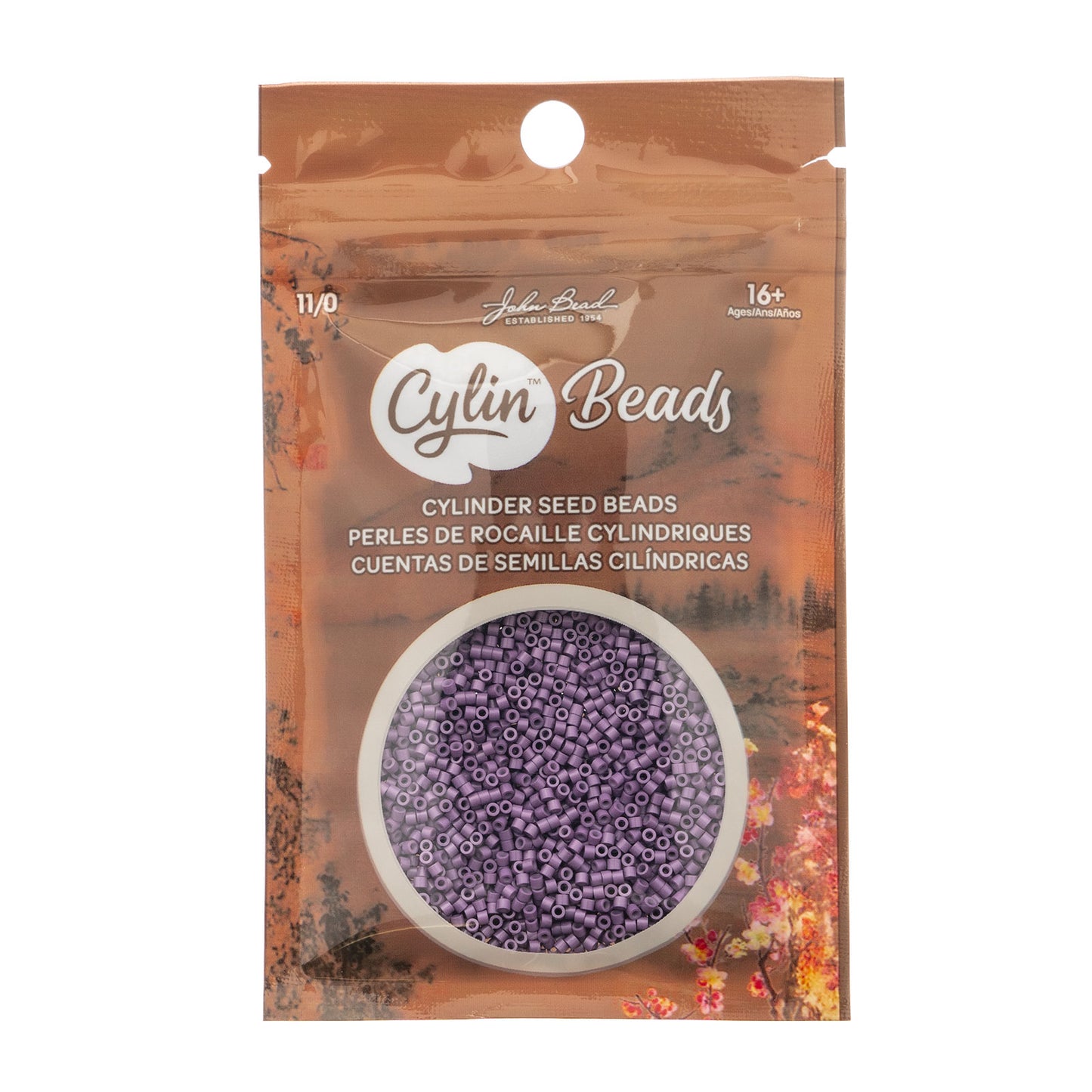 Opaque Dark Mauve Cylin Beads - 25g Bag