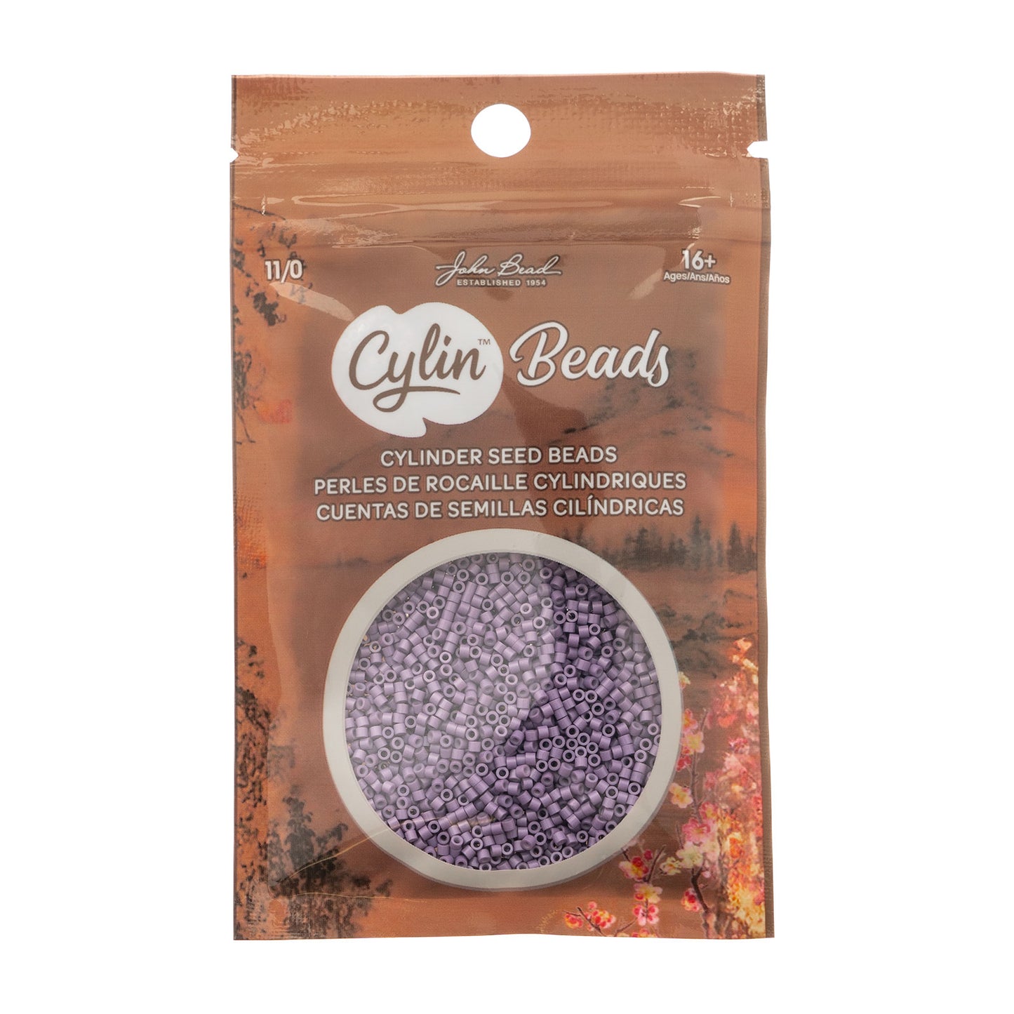 Opaque Lavender Cylin Beads - 25g Bag