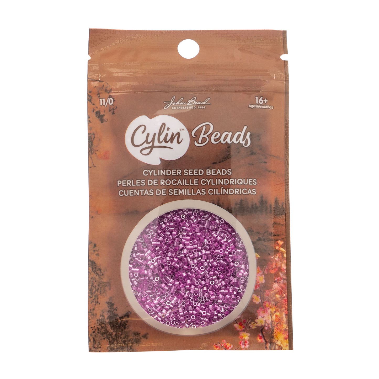 Grape Neon Cylin Beads - 25g Bag