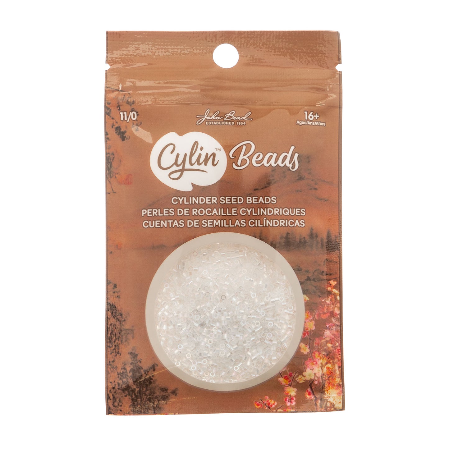 White Opal AB Cylin Beads - 25g Bag