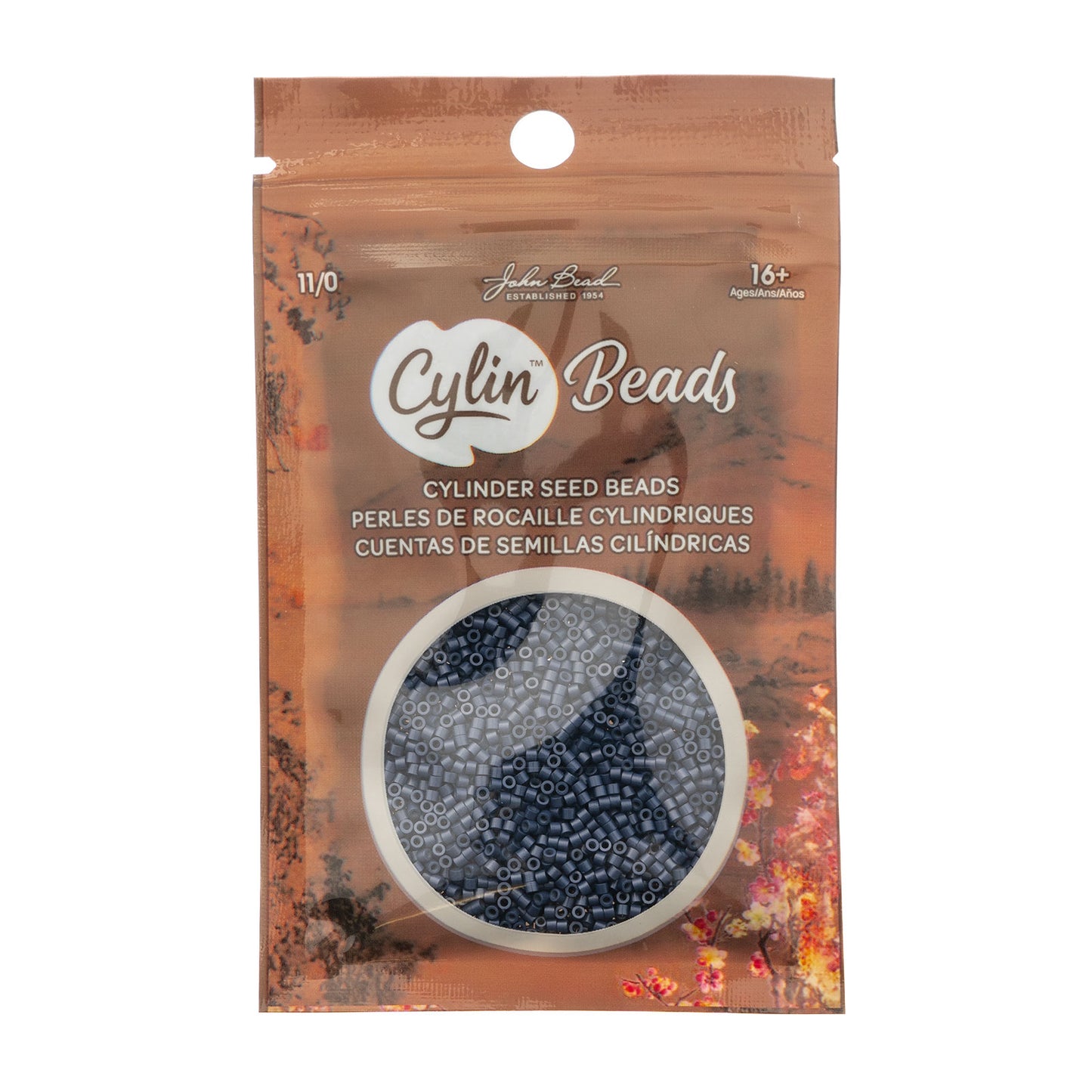 Opaque Navy Blue Cylin Beads - 25g Bag