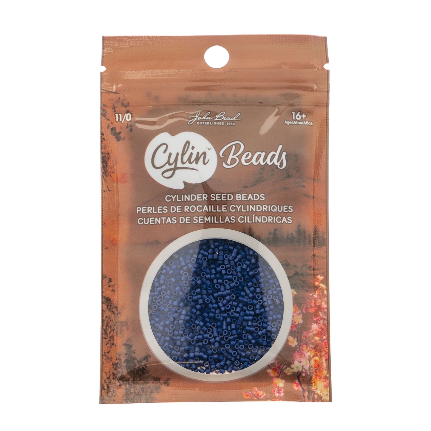 Opaque Cobalt Blue Cylin Beads - 25g Bag