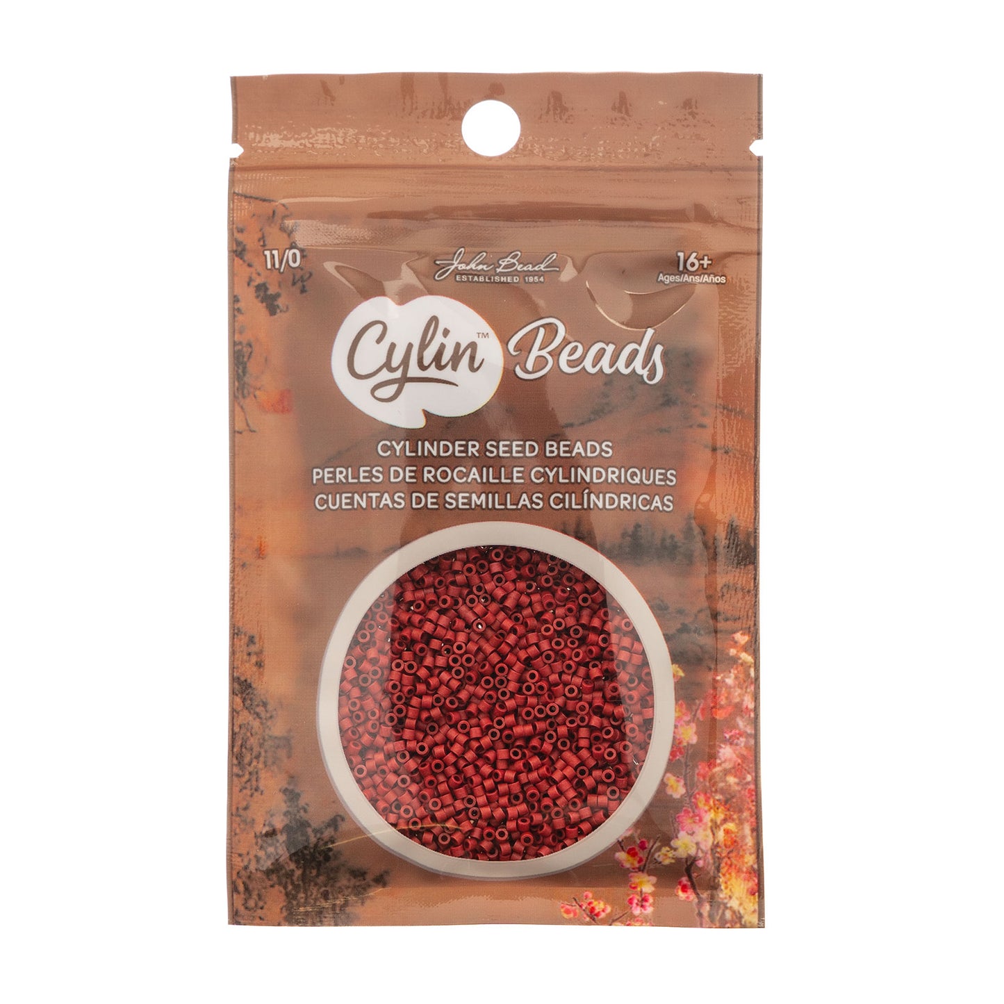 Claret Cylin Beads - 25g Bag