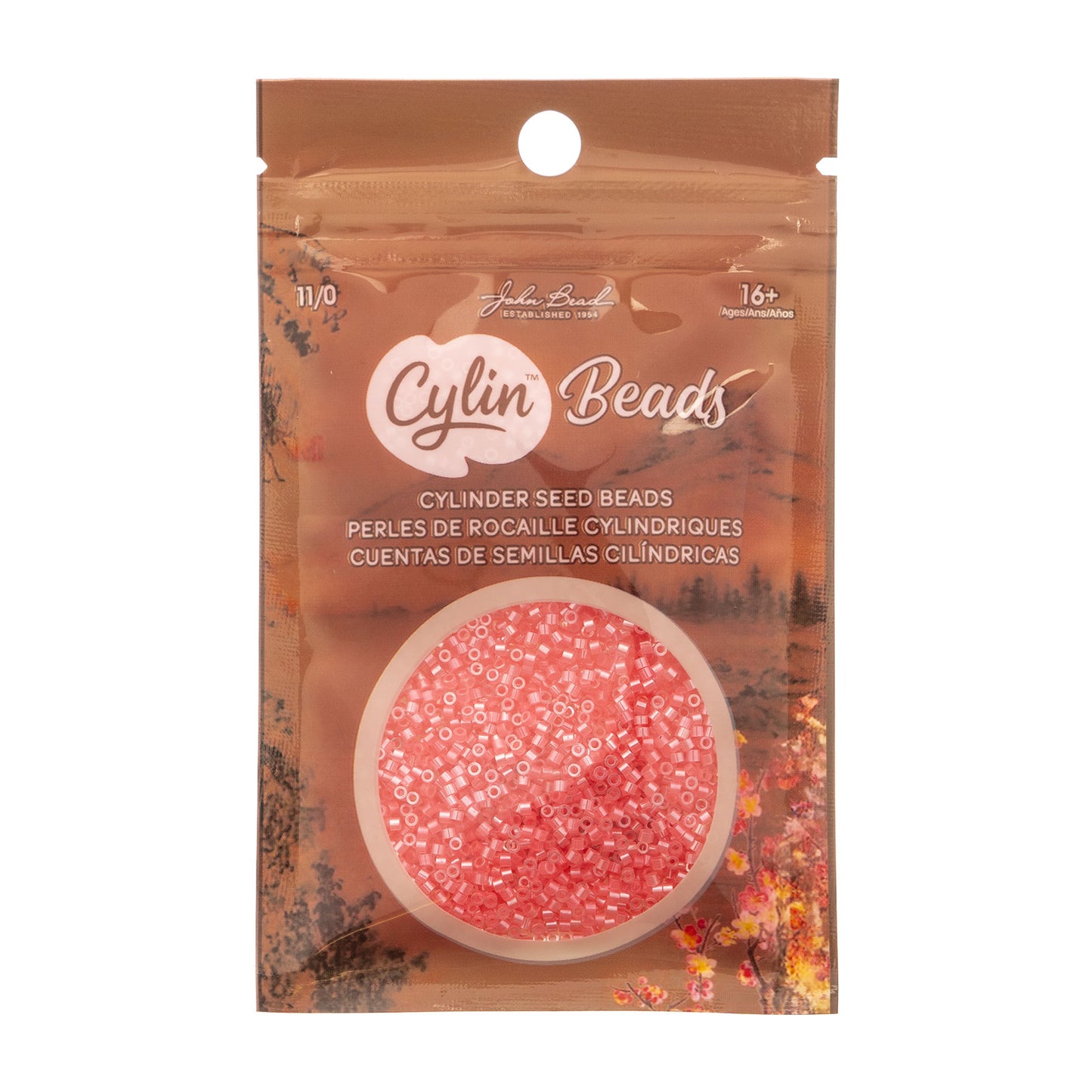 Rose-Pink AB Lined Cylin Beads - 25g Bag COMING SOON