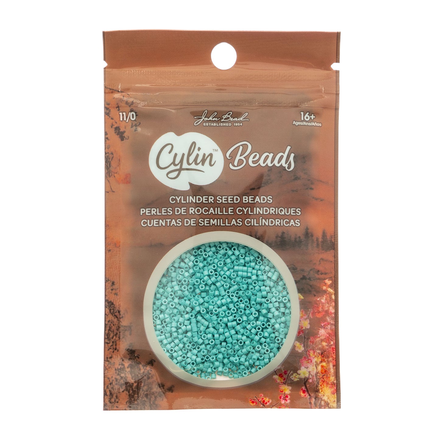 Opaque Vibrant Turquoise Cylin Beads - 25g Bag