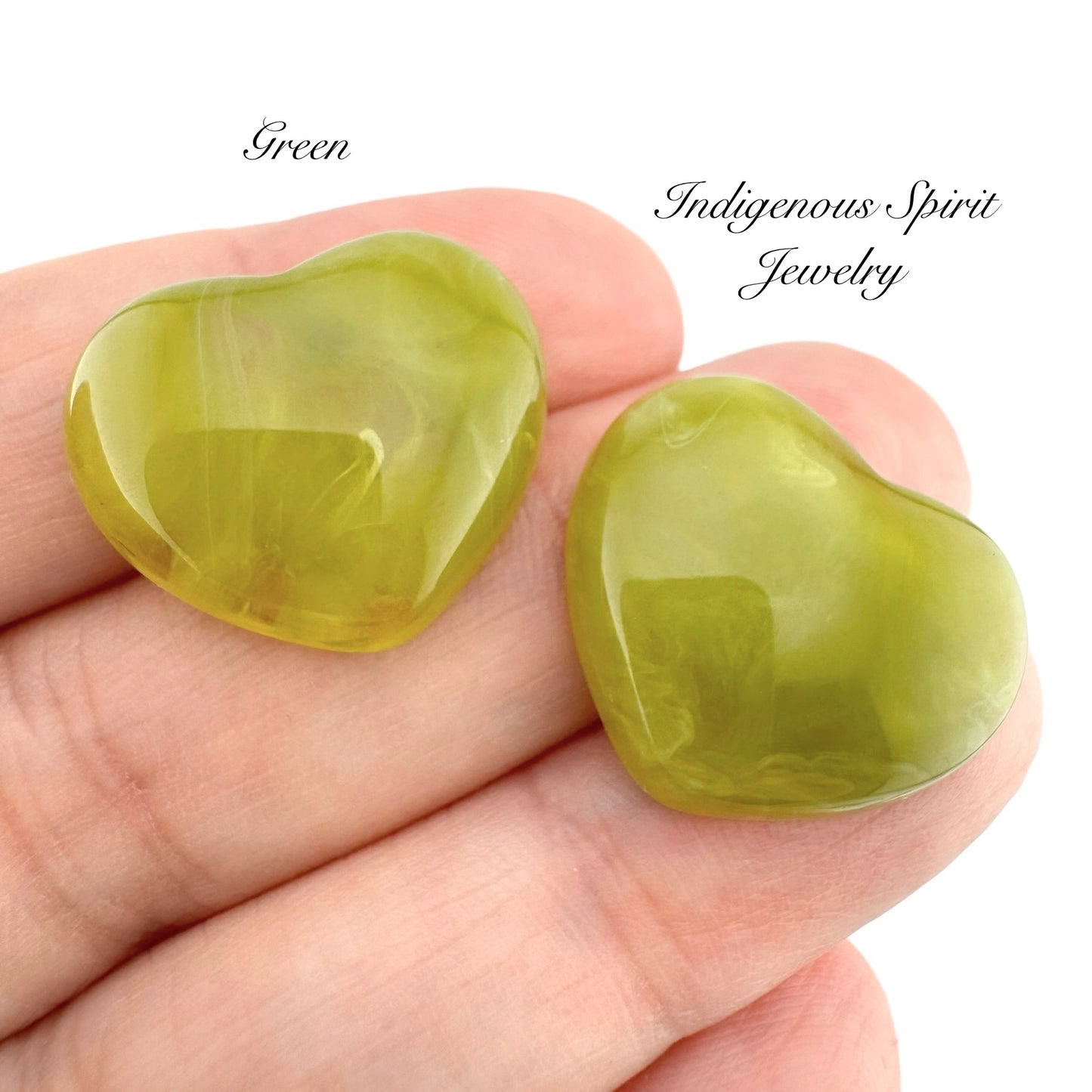 Glossy Swirl Heart Shaped Cabochons