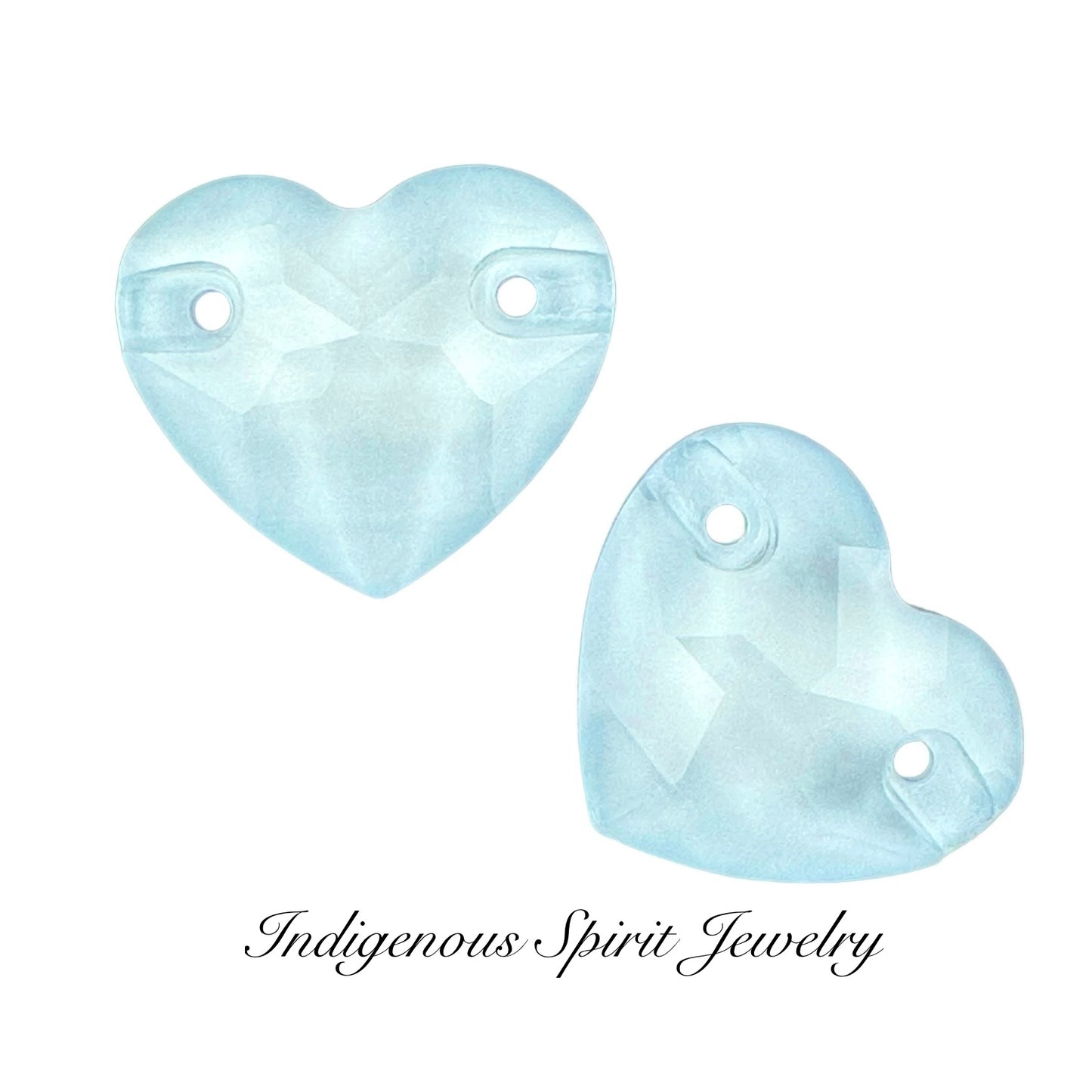 Sky Blue Mocha Sew-on Heart K9 Crystal Cabochons