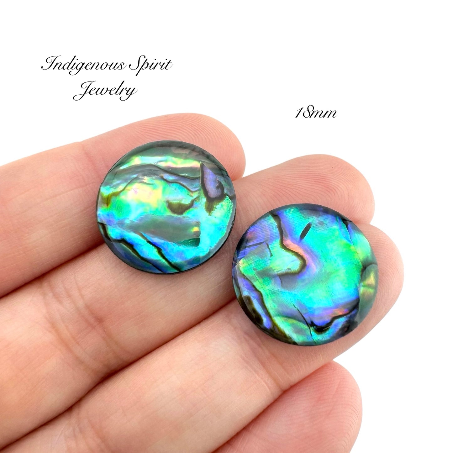 Circle Imitation Abalone Shell Resin Cabochons