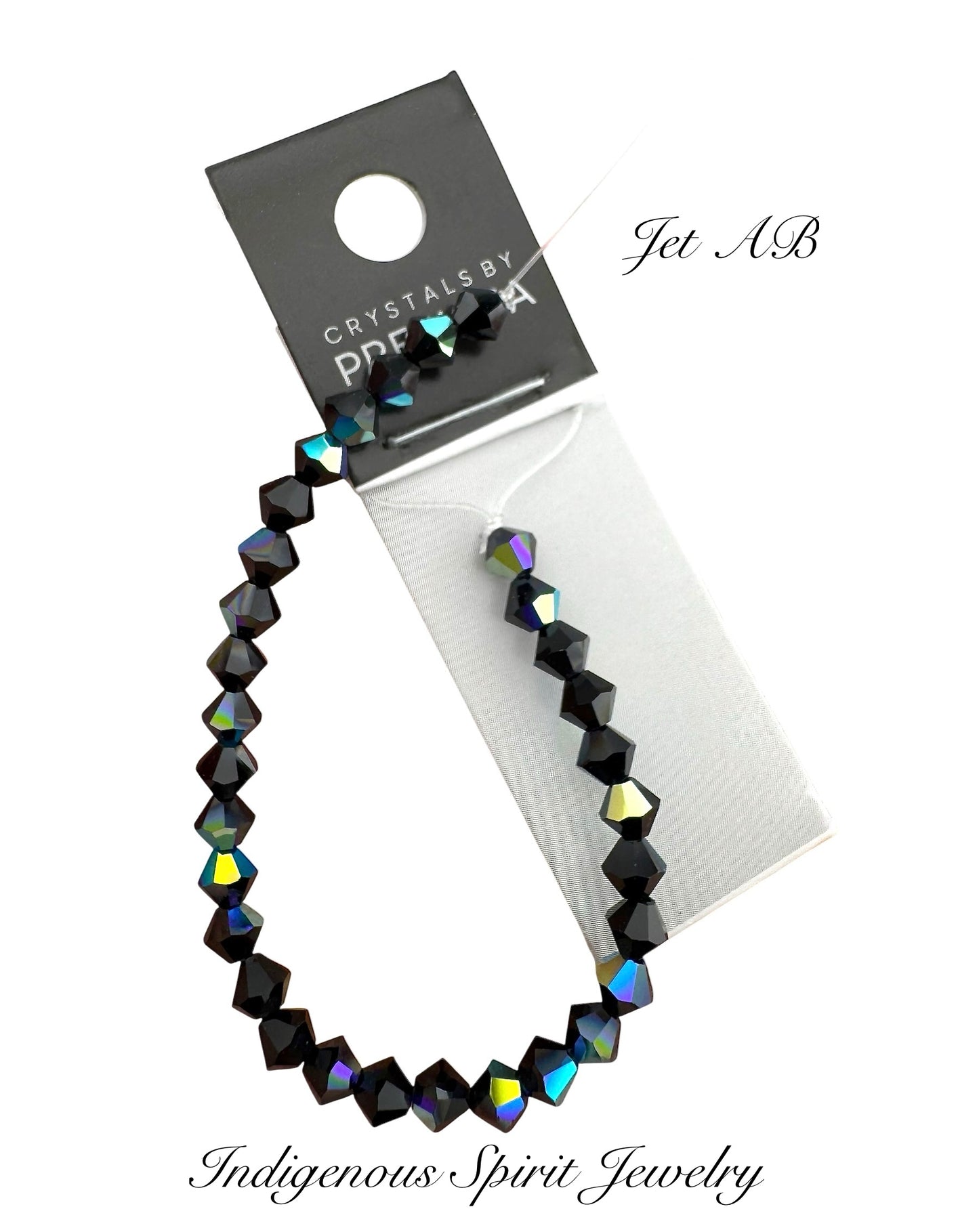 4mm Jet AB - Preciosa Bicone Beads