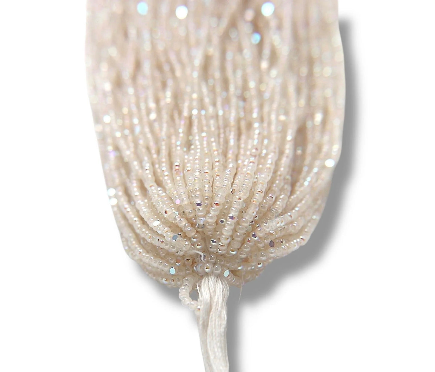 Patina White Alabaster AB 2-Cut, Charlotte Cut Beads