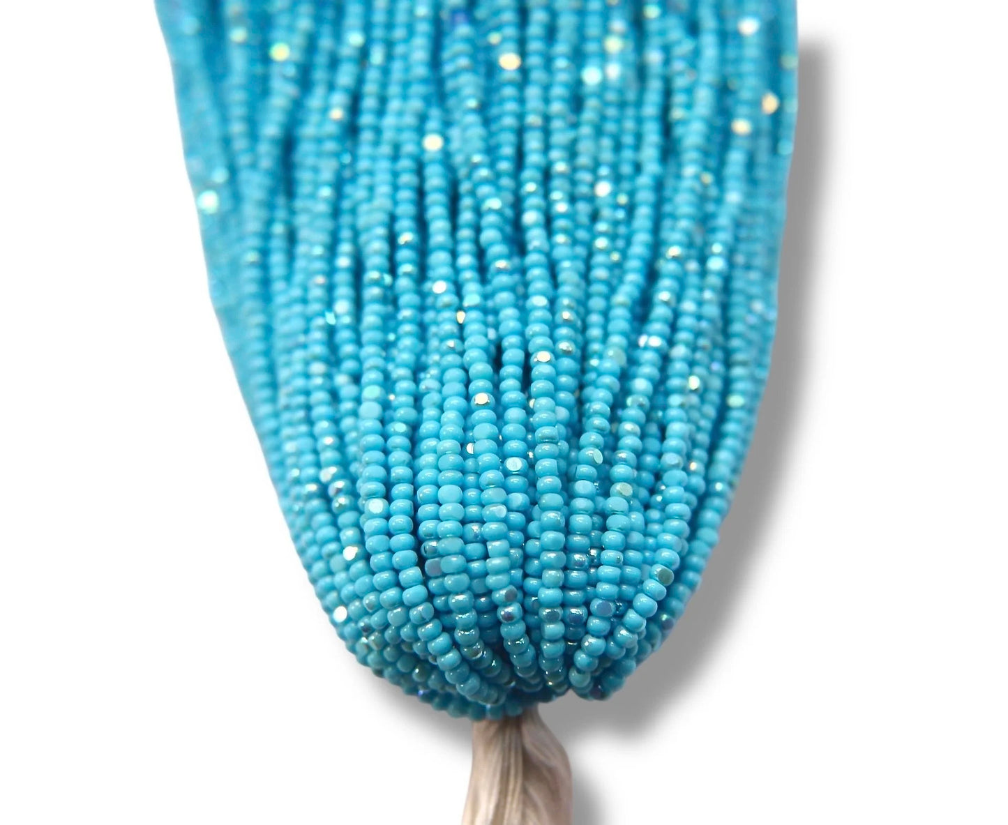 Patina Turquoise Opaque AB - 2-Cut Charlotte Cut Beads