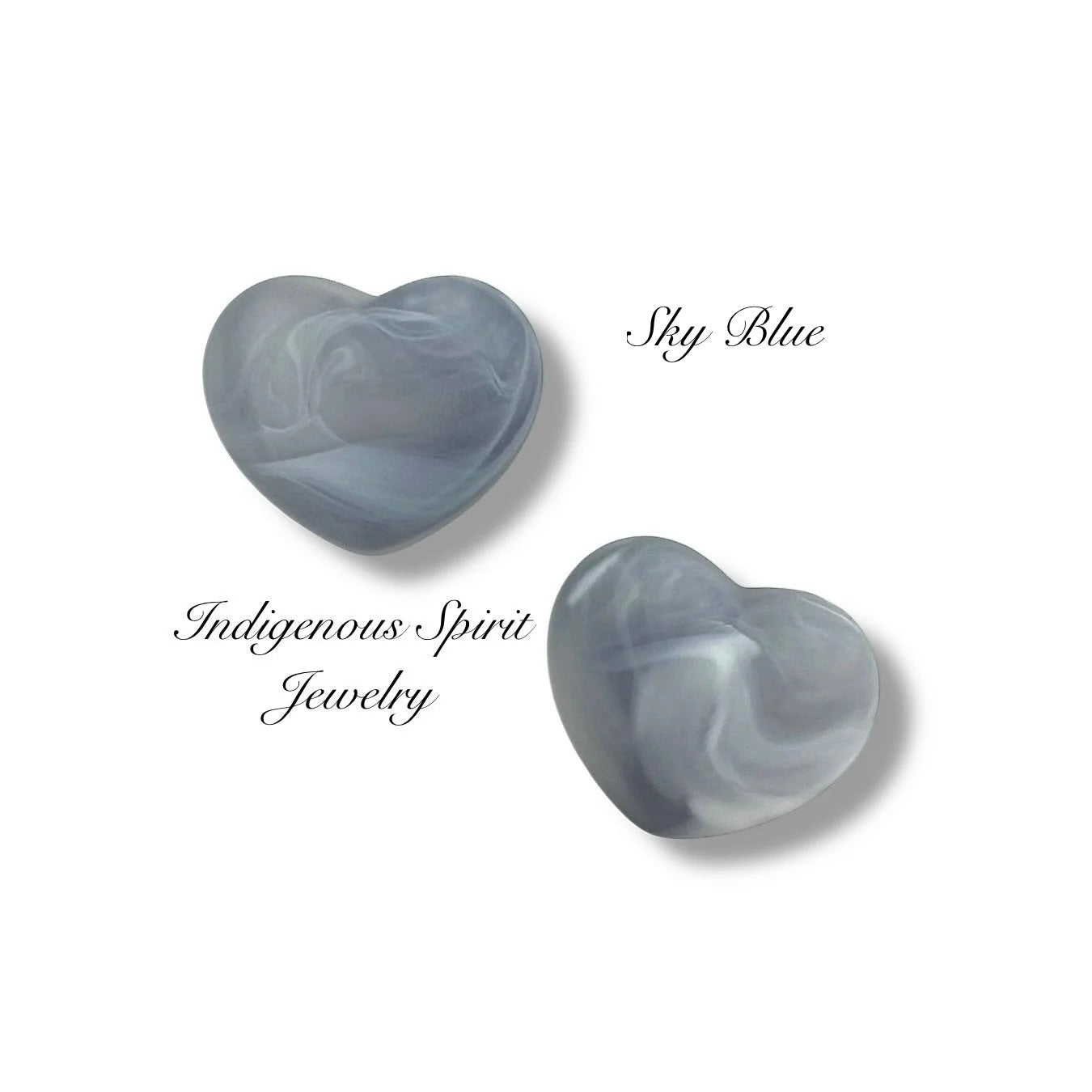 White Swirl Matte Heart Shaped Cabochons