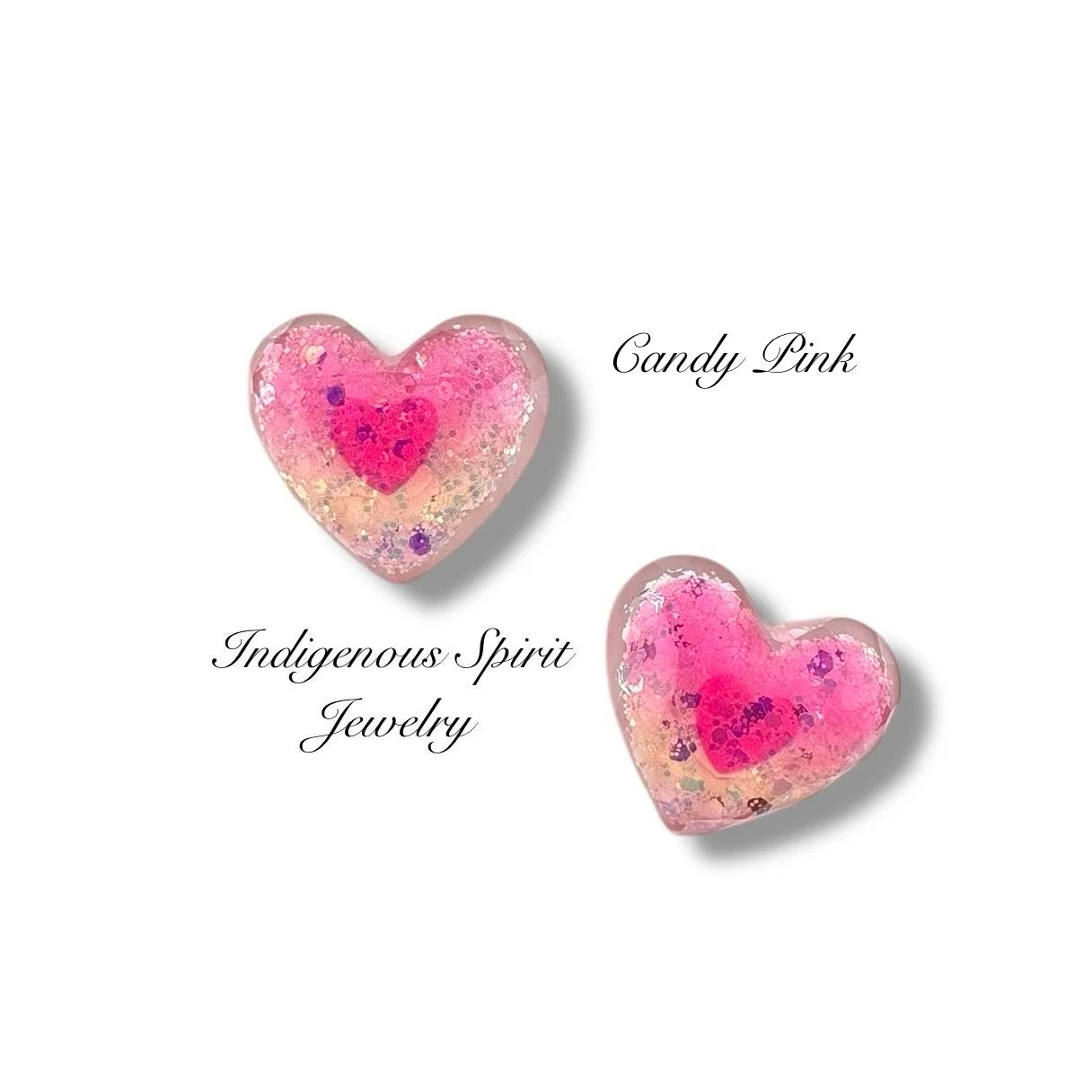 Glitter Confetti Inner Heart Cabochons