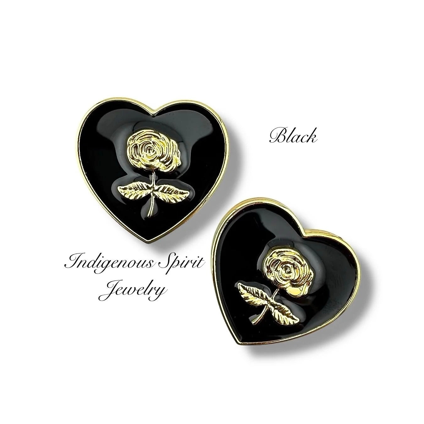 Large Heart Shaped Cabochons With Roses