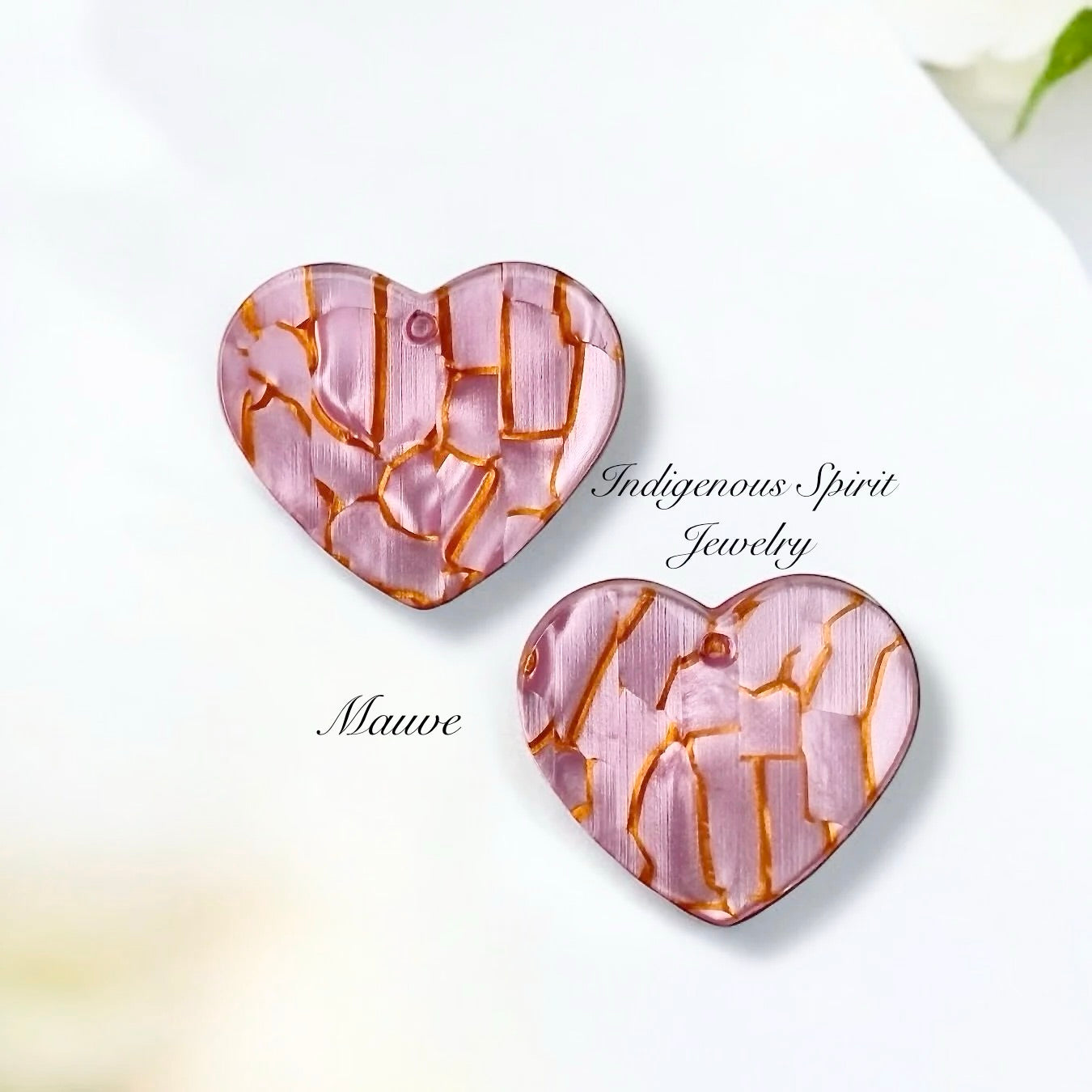 Gold Vein Heart Shaped Cabochons
