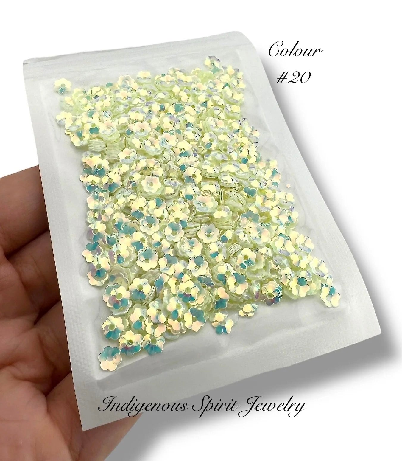 5mm Flower Cut Sequins - 20 AB Colours