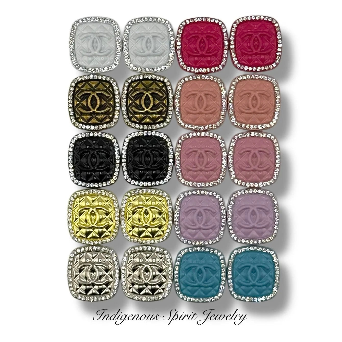 Square Letter Metal Cabochons Style 2