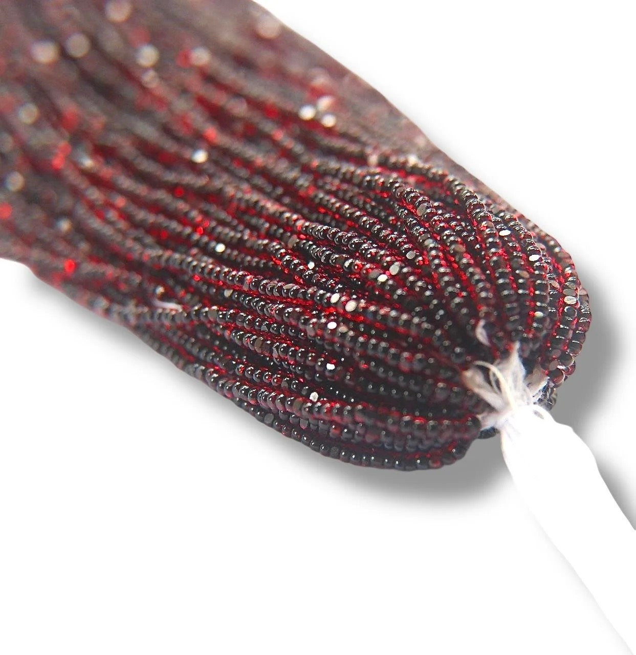 Red Jet Lined 2-Cut Charlotte Cut Beads