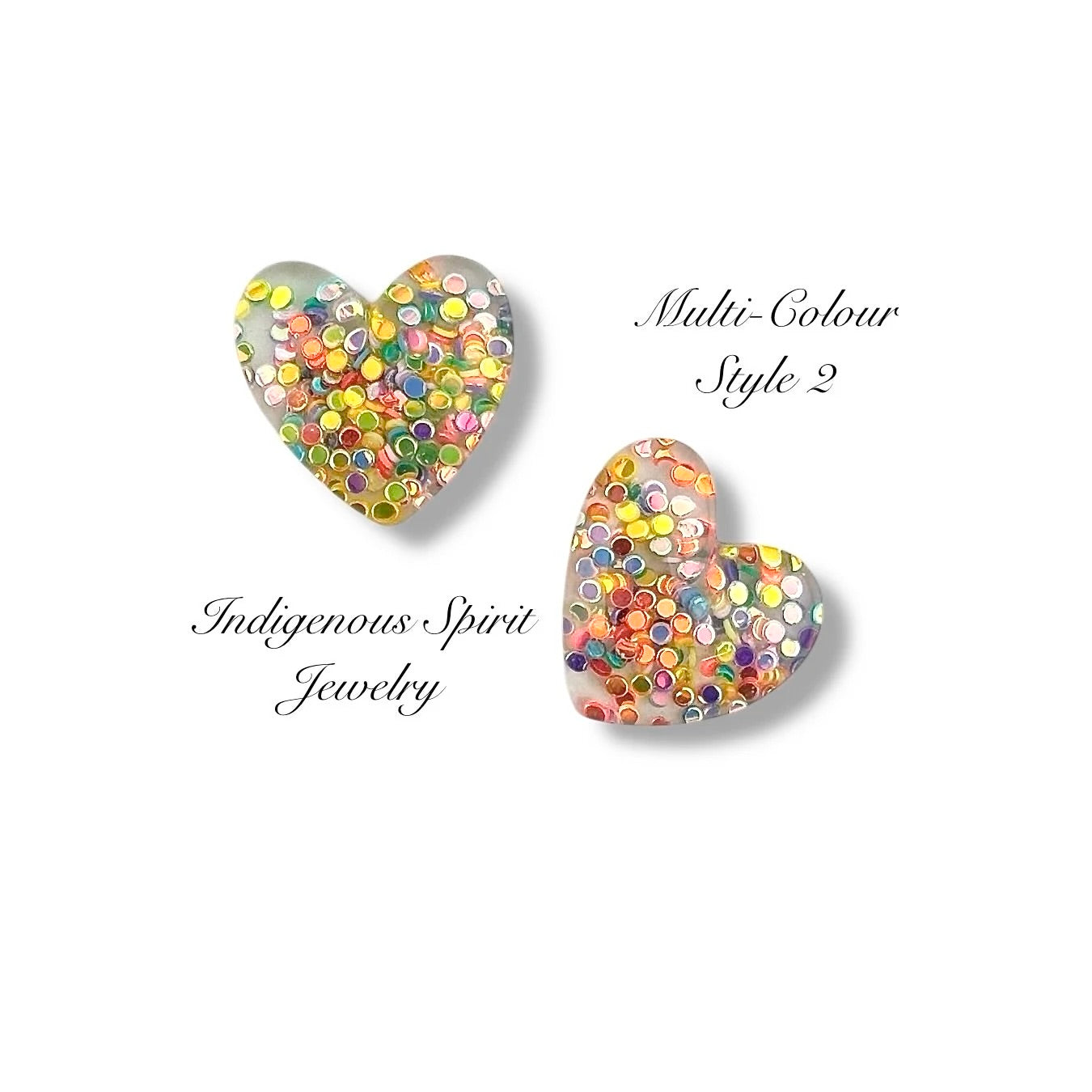 Glitter Heart Resin Cabochon Collection (G100)