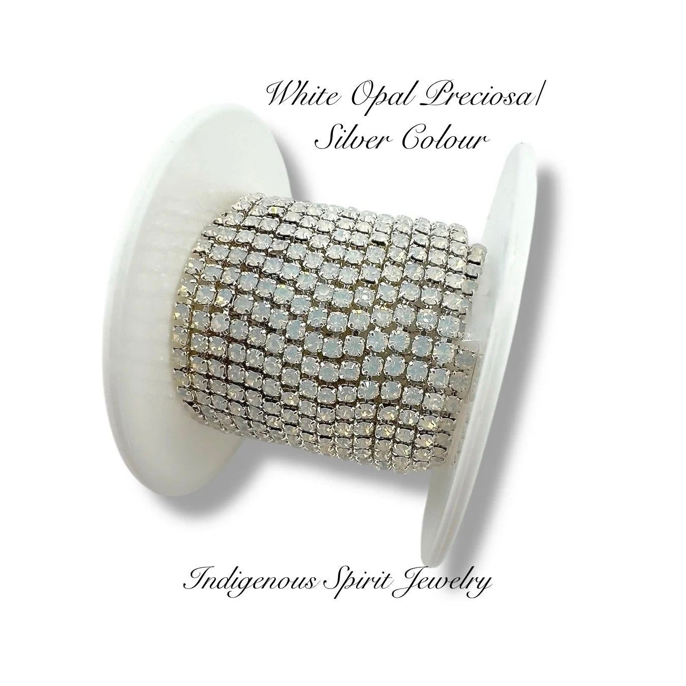 Preciosa White Opal/Silver Colour Plated SS8 Banding