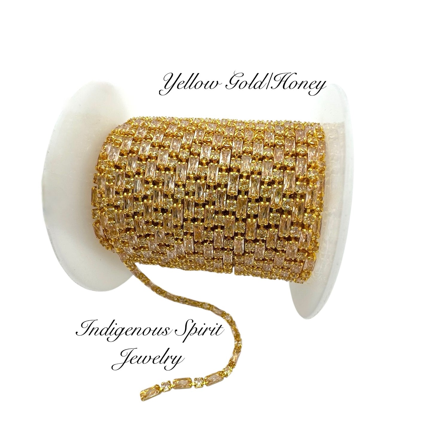 18k Yellow gold/honey Circles & Rectangles Chain Banding