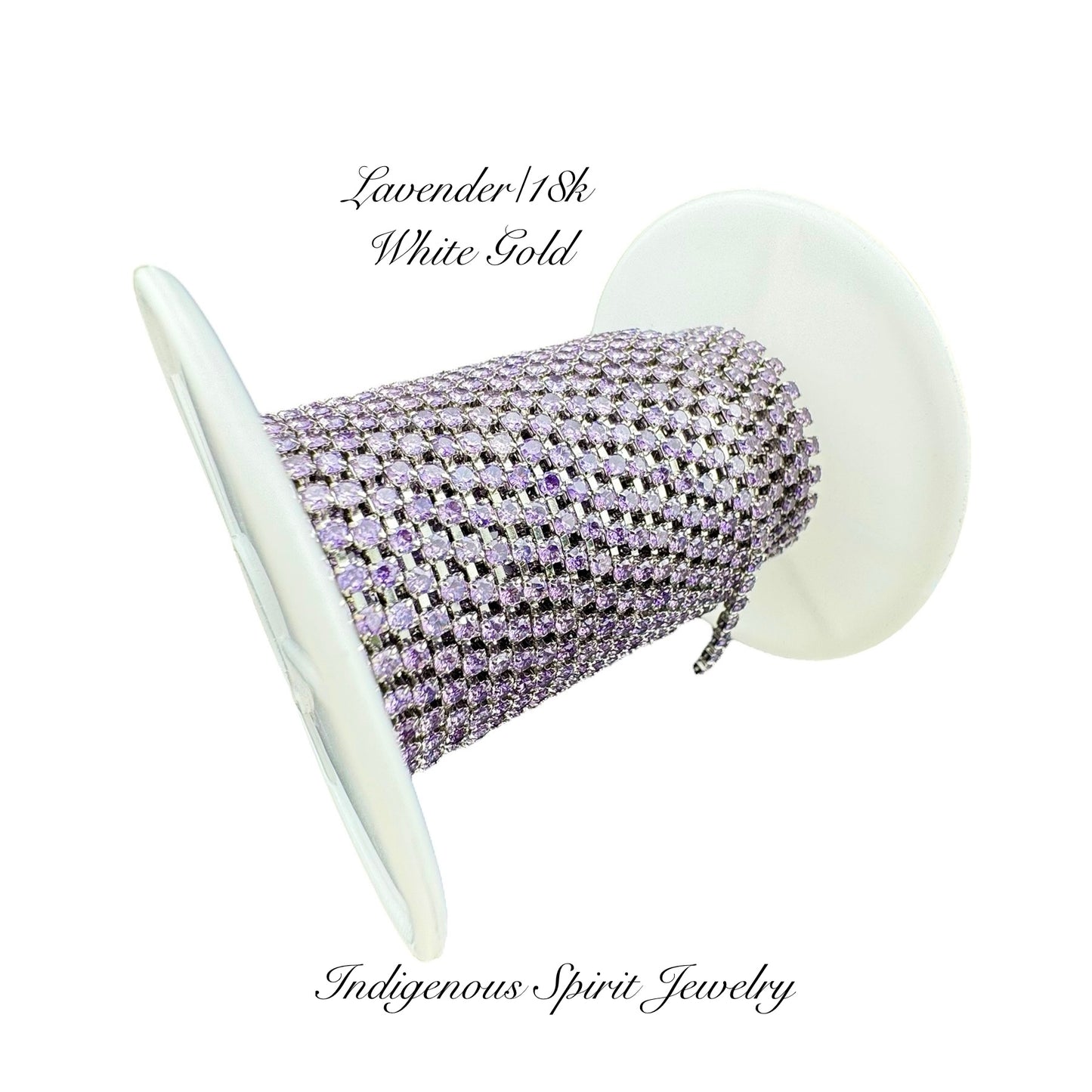 Lavender/18k White Gold SS6 Circle Style Cubic Zirconia Banding